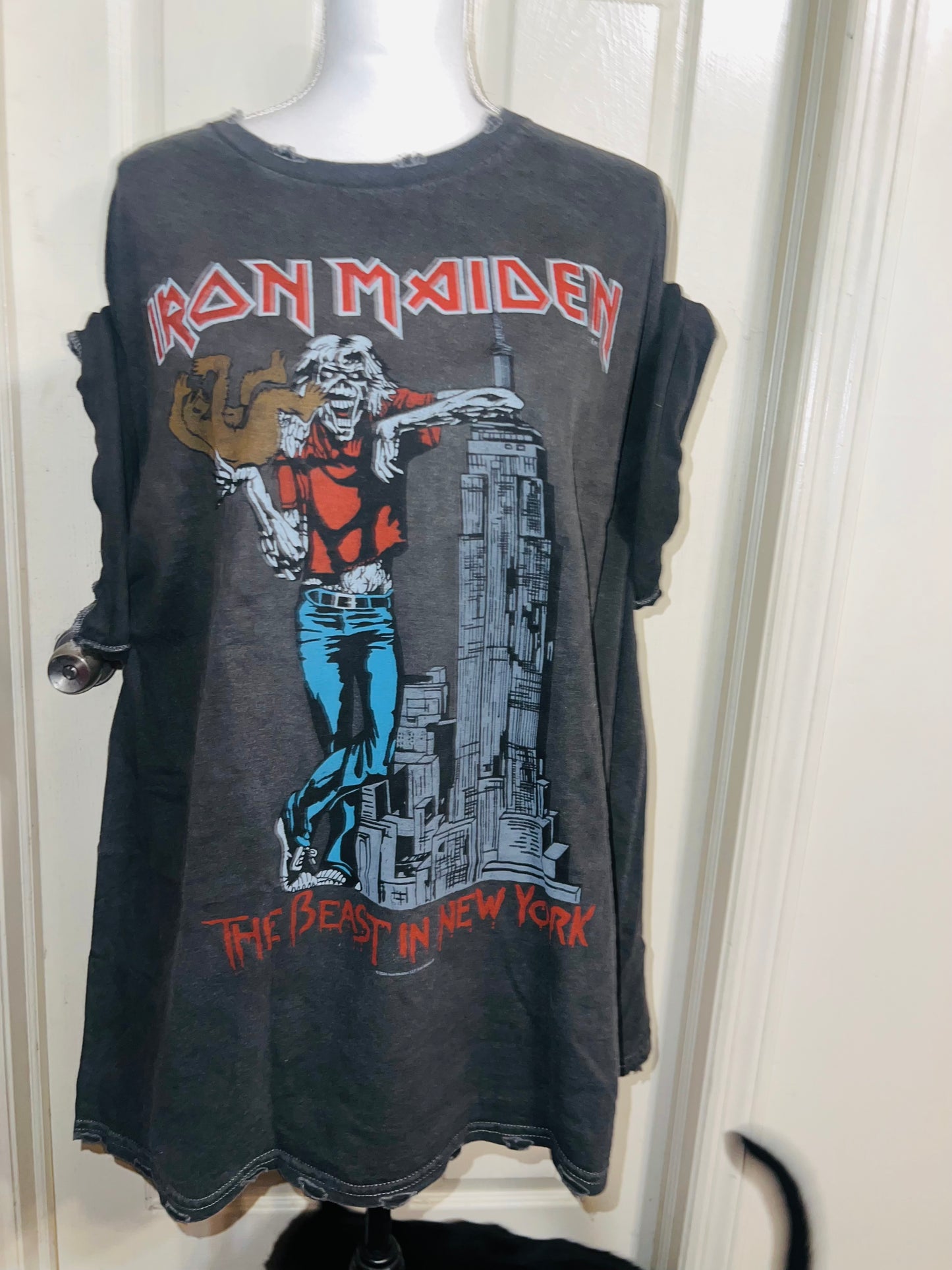 Iron Maiden Double Sided Oversized Distressed Tee