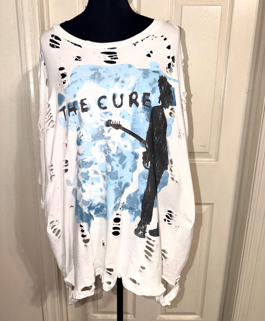 The Cure Double Sided Oversized Distressed Tee