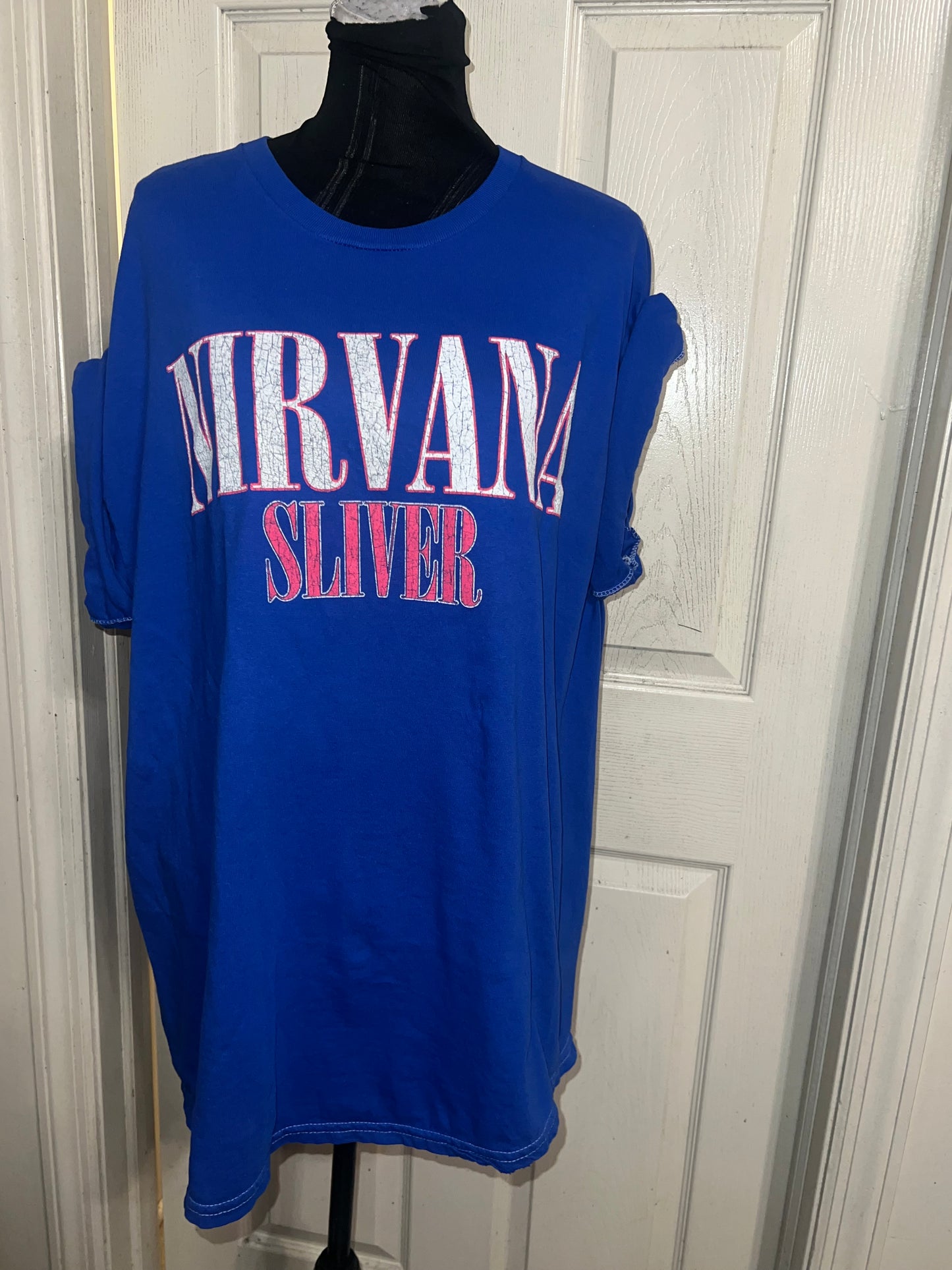 Nirvana Double Sided Oversized Distressed Tee