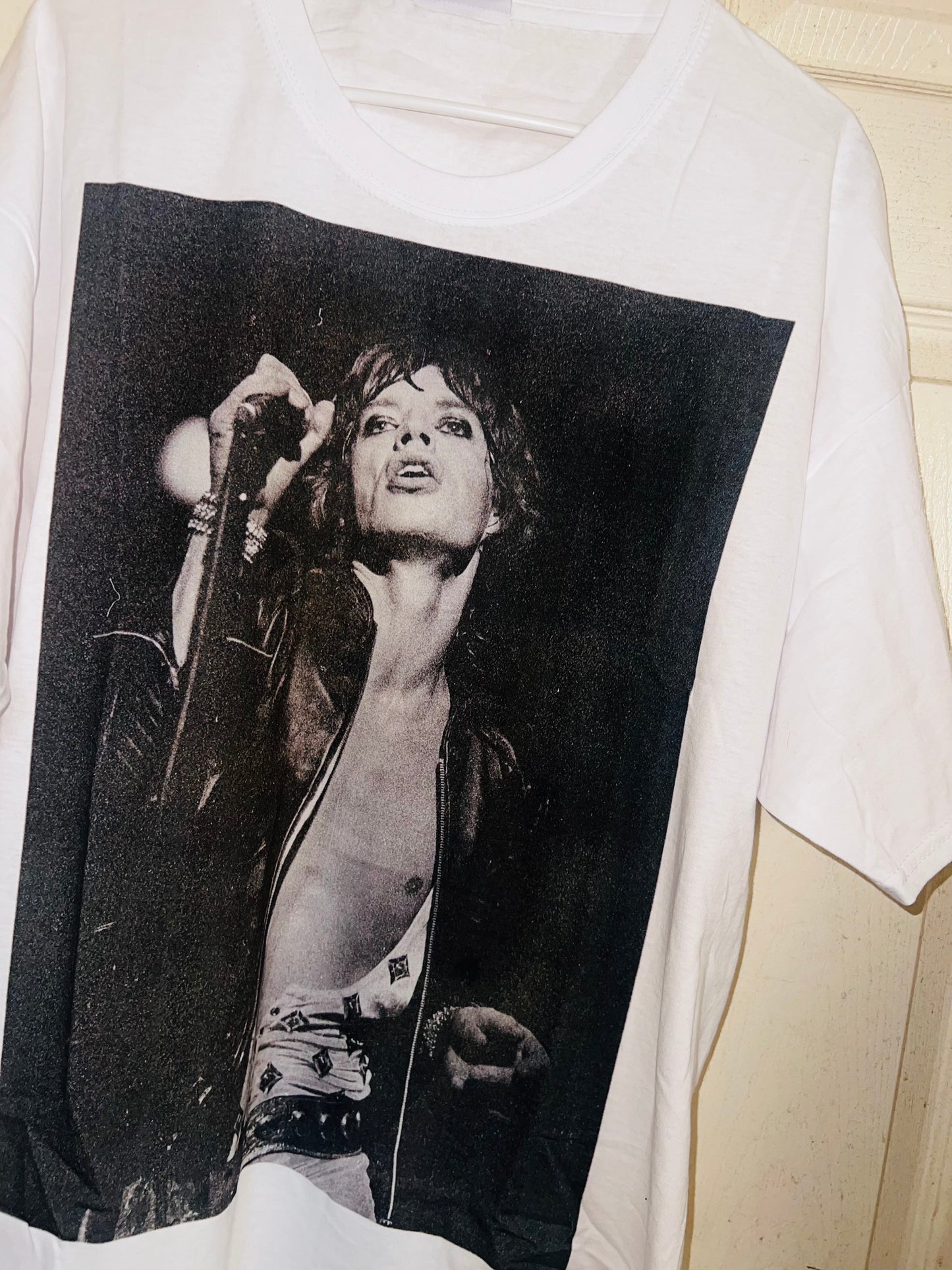 Mick Jagger Rolling Stones Oversized Distressed Tee