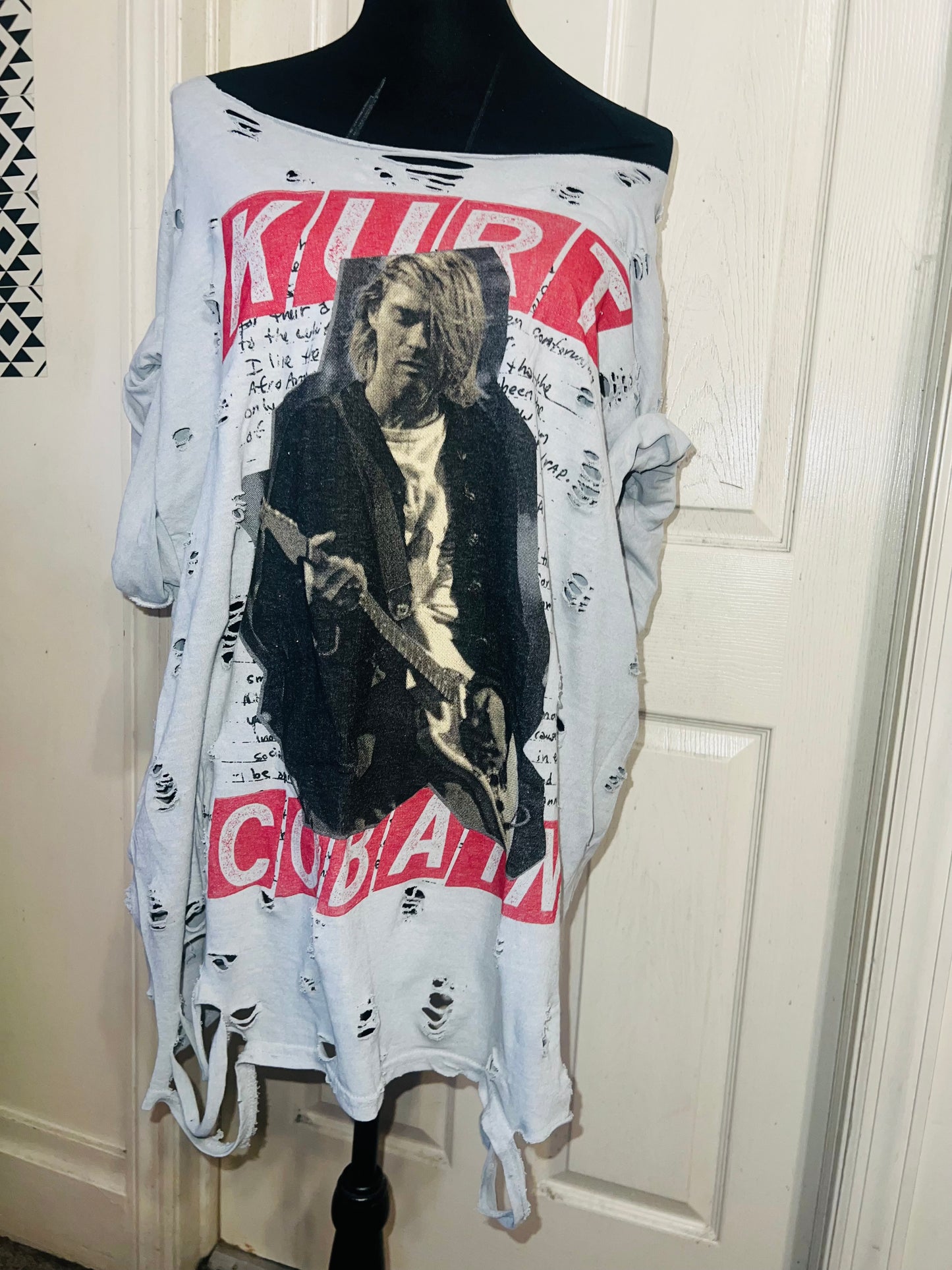 Kurt Cobain Oversized Distressed Tee