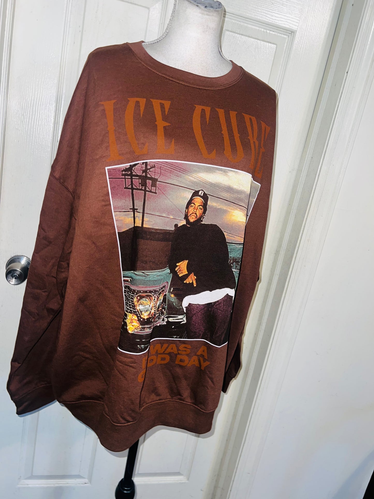 Ice Cube Oversized Distressed Sweatshirt