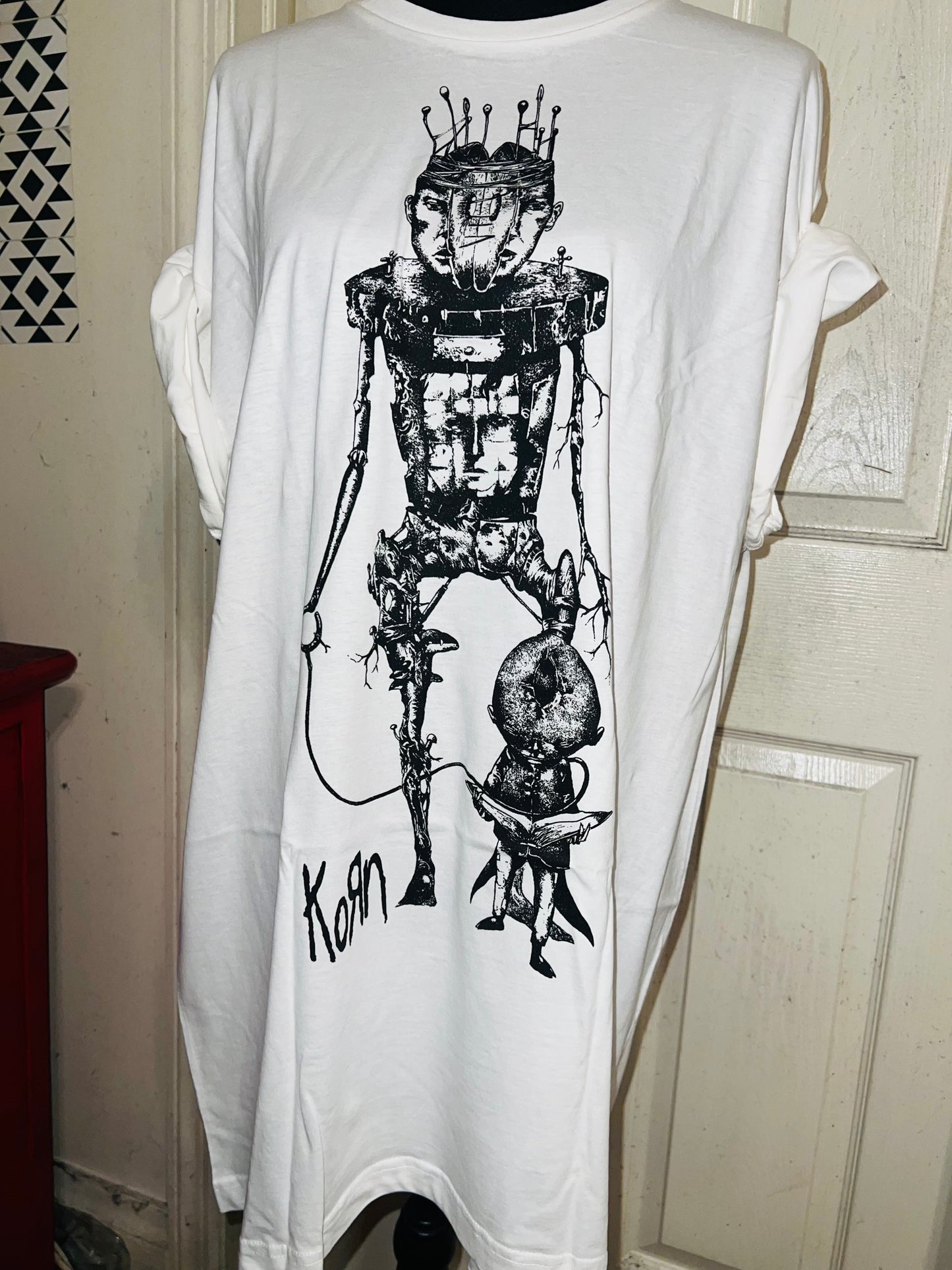 Korn Robot Oversized Distressed T-Shirt