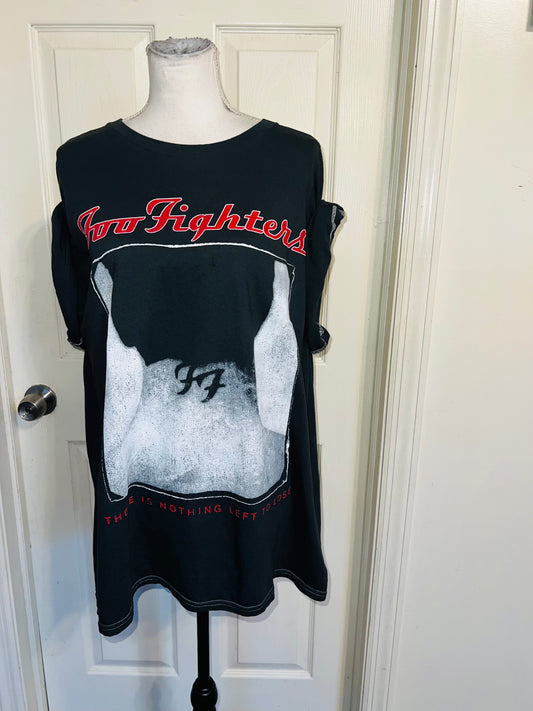 Foo Fighters Double Sided Oversized Distressed Tee