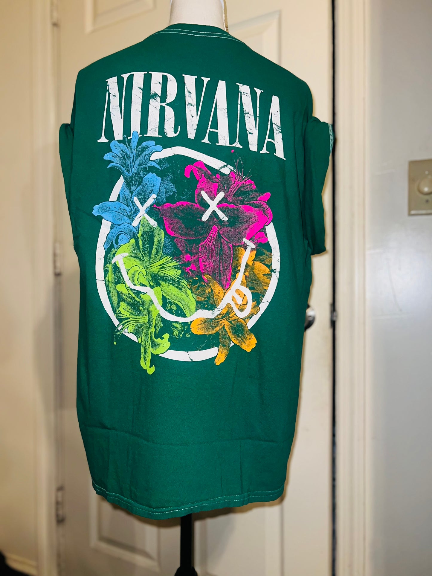 Nirvana Double Sided Oversized Distressed Tee