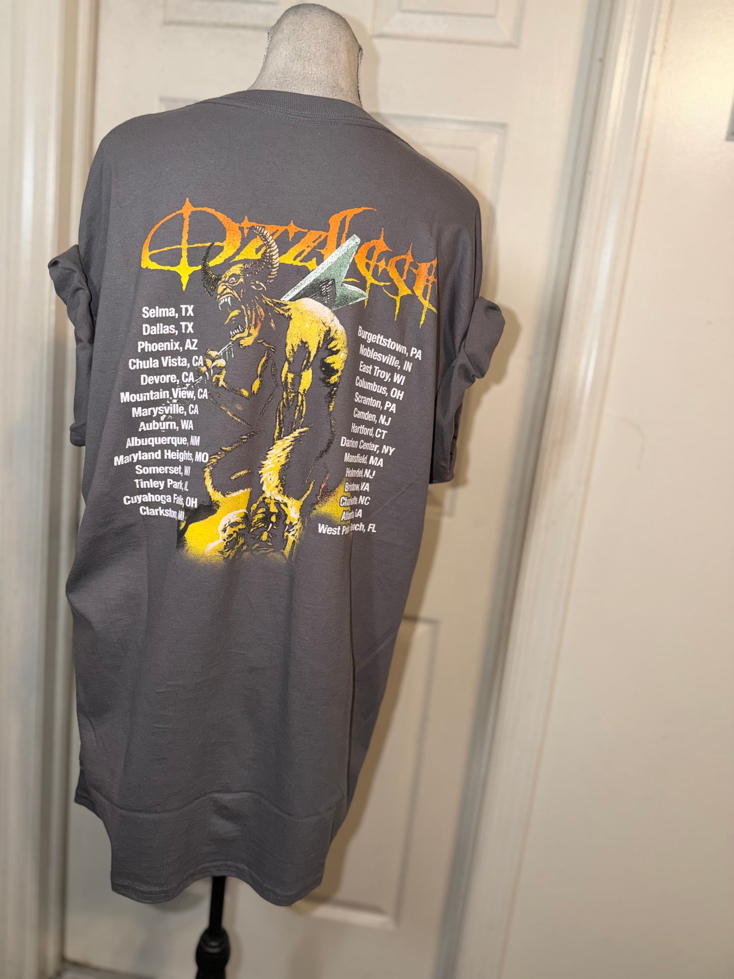 Ozzy Osbourne Ozzfest Double Sided Oversized Distressed Tee