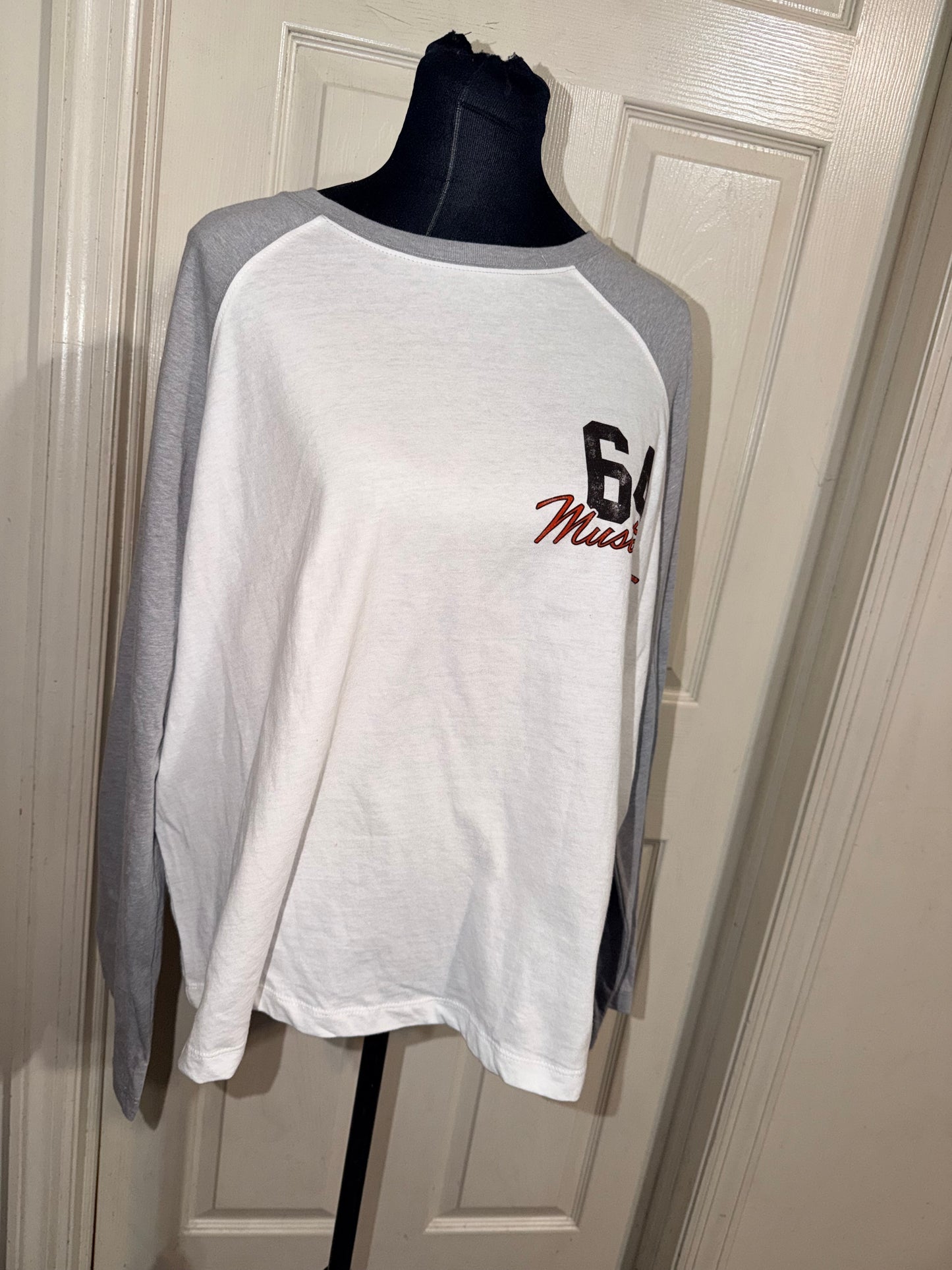 Ford Mustang Double Sided Oversized Distressed Long Sleeve Tee