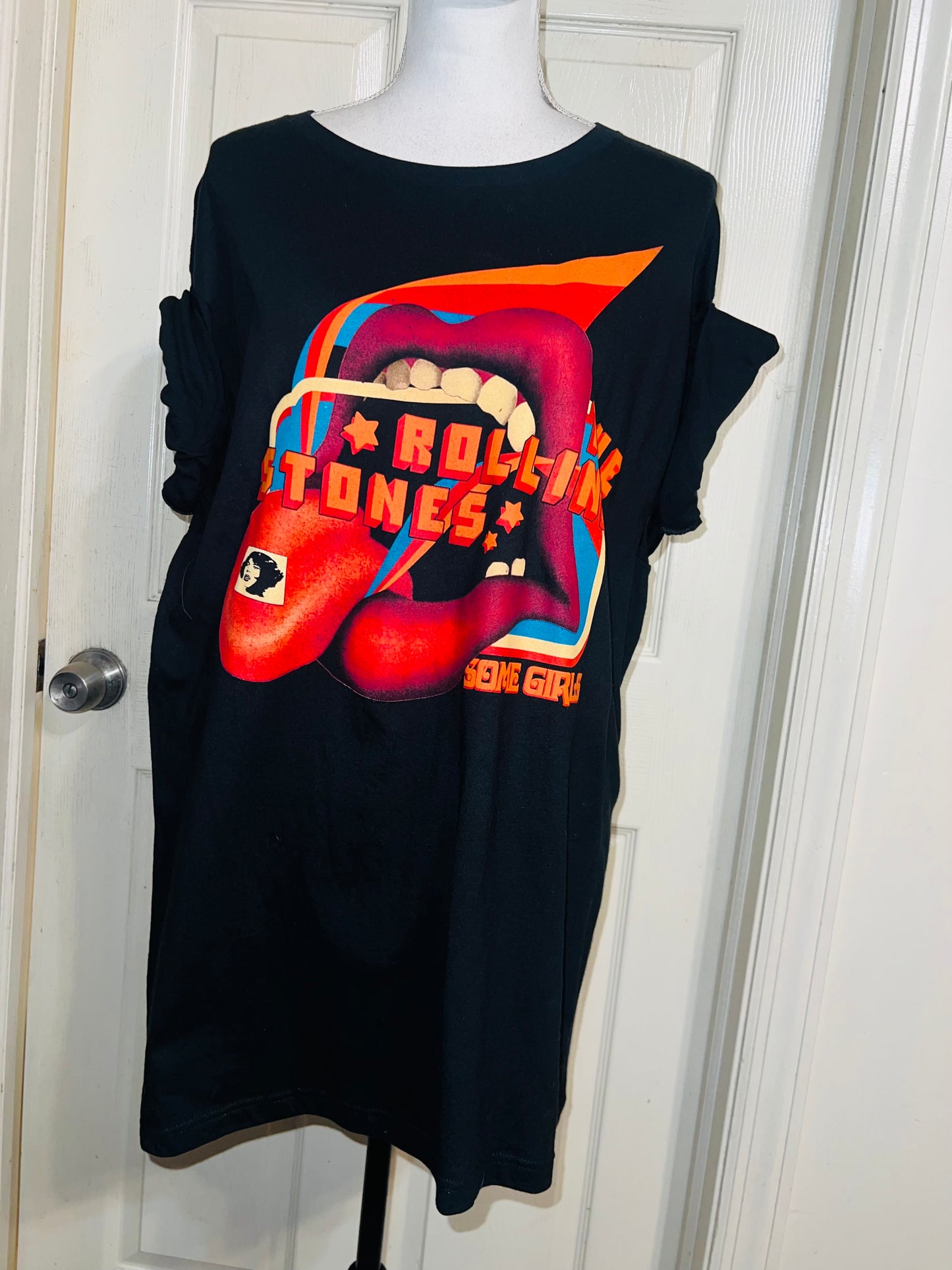 Rolling Stones “Girls” Oversized Distressed Tee