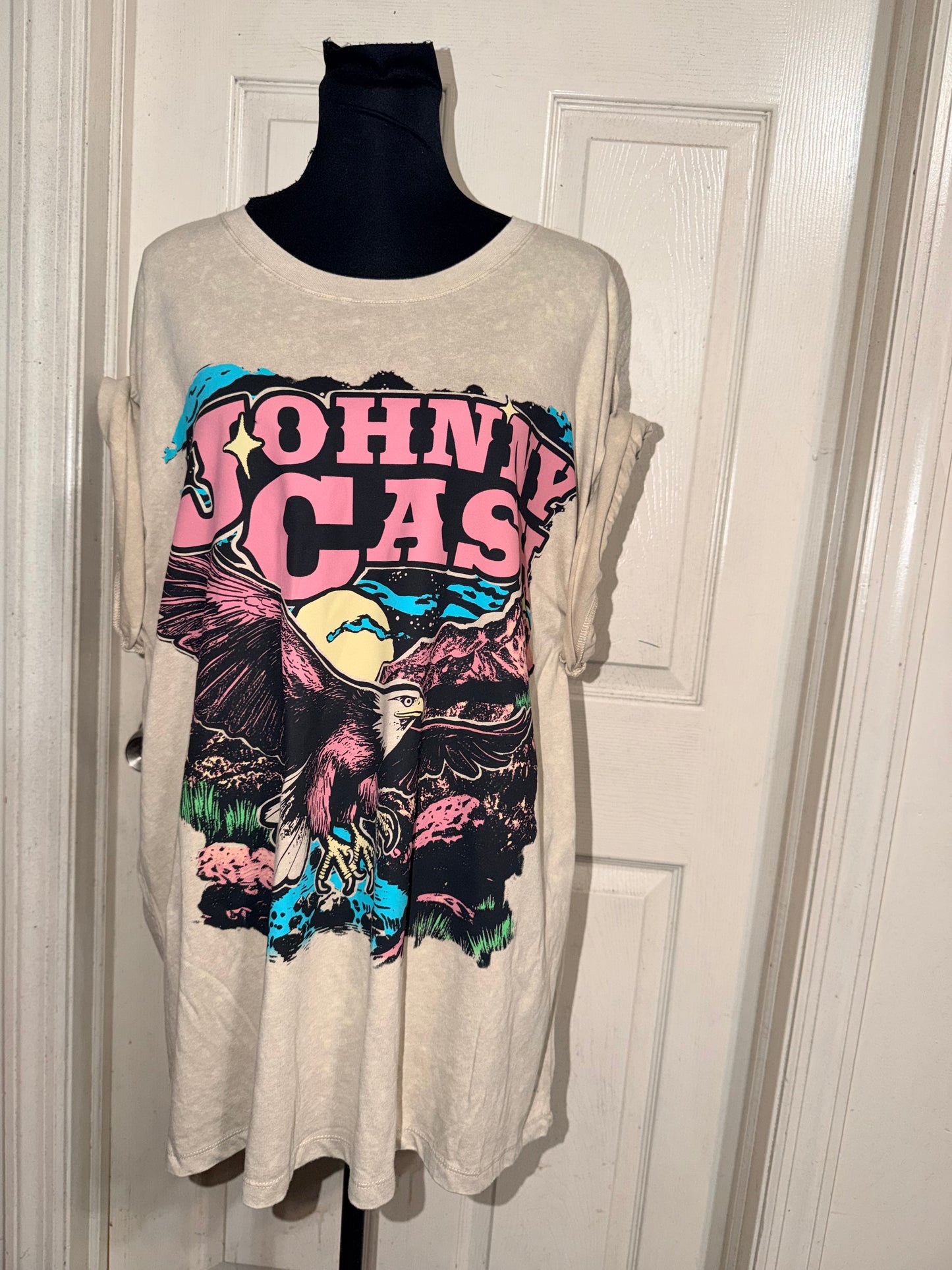 Johnny Cash Double Sided Oversized Distressed Tee
