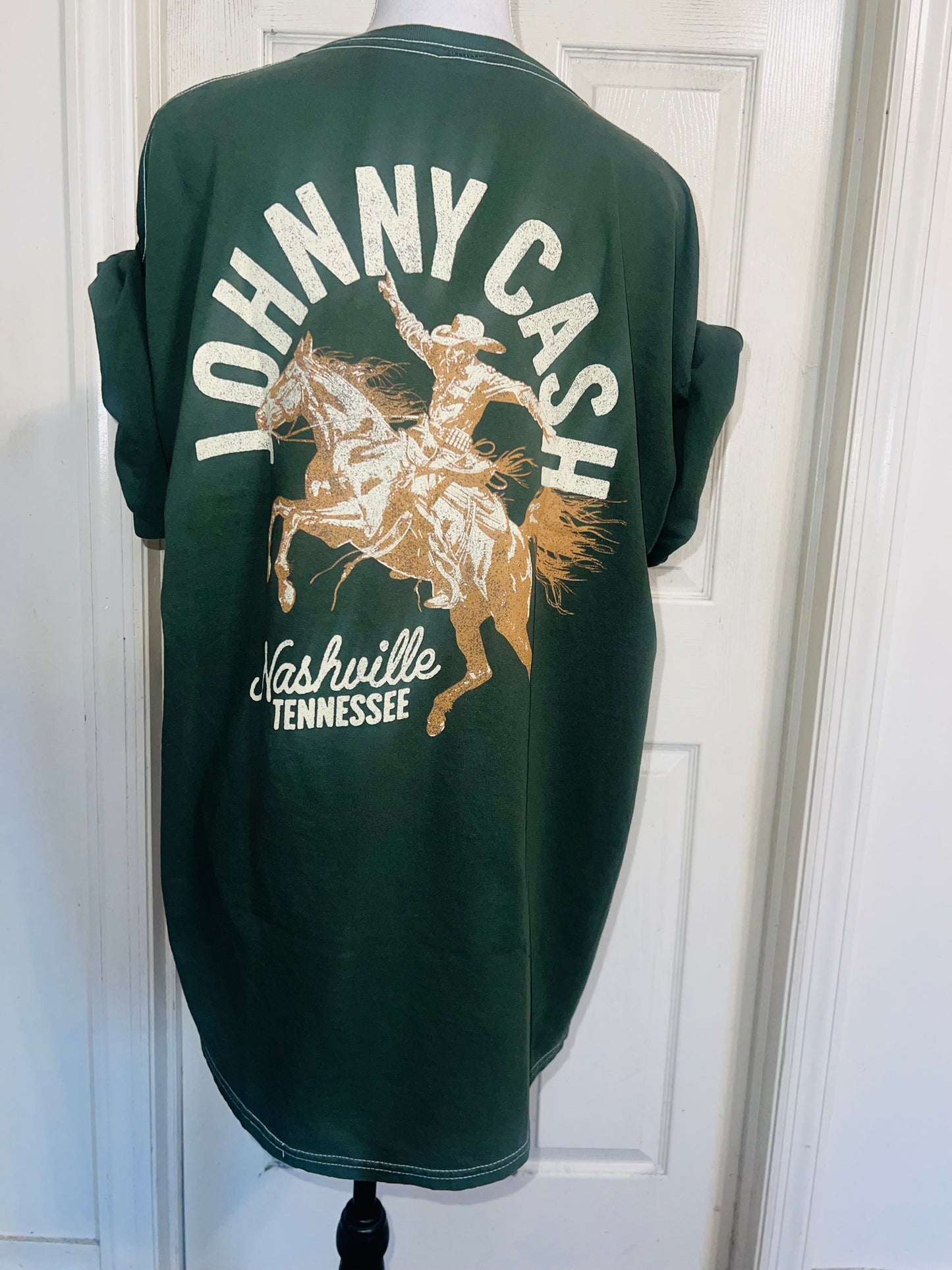 Johnny Cash Double Sided Oversized Diatressed Tee