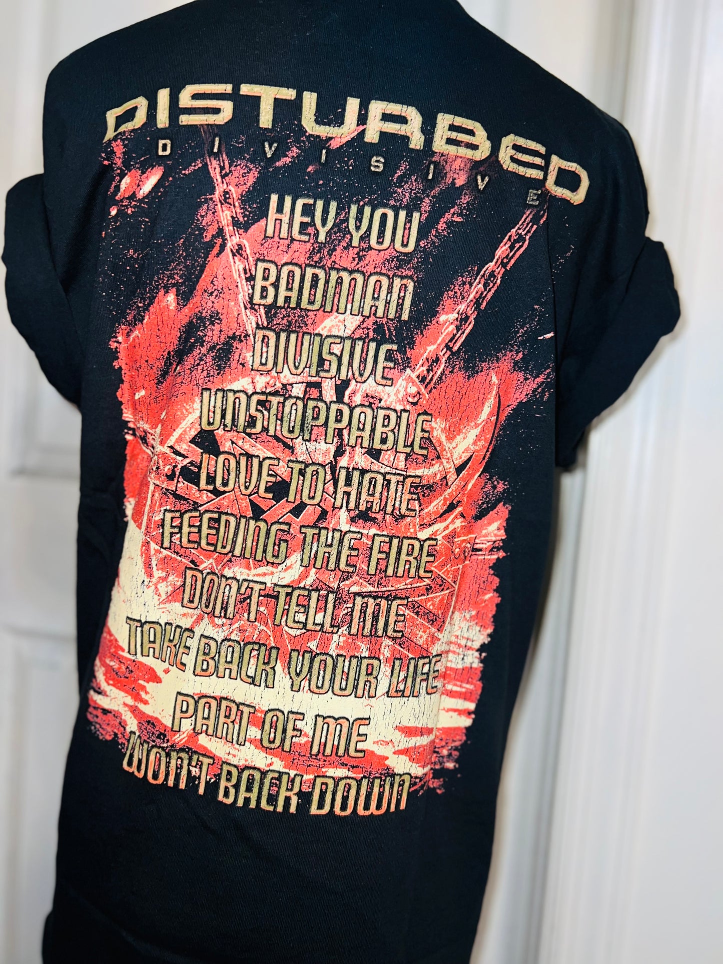 Disturbed Double Sided Oversized Distressed T-Shirt