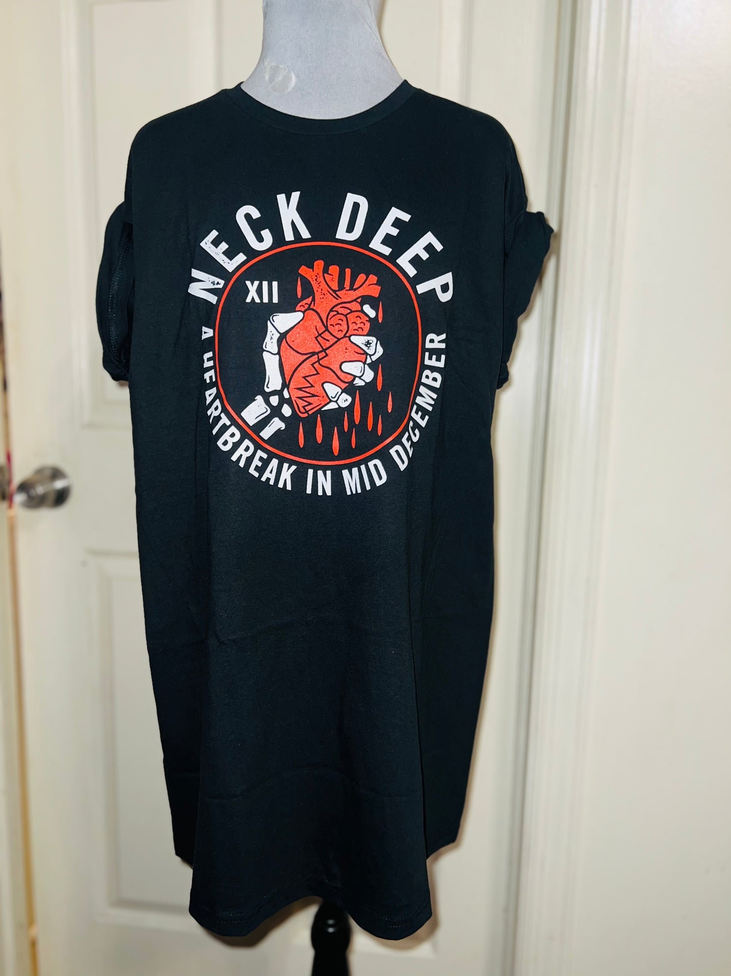 Neck Deep Oversized Distressed Tee