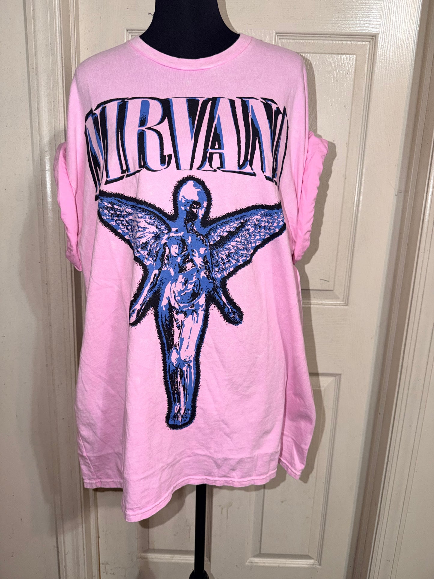 Nirvana Double Sided Oversized Distressed Tee