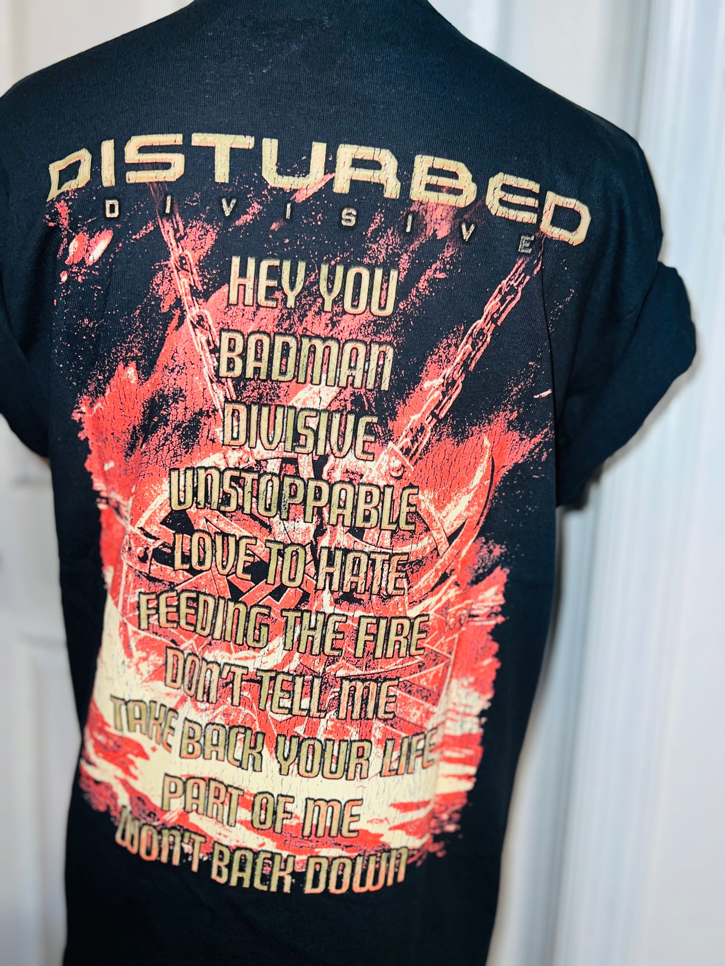 Disturbed Double Sided Oversized Distressed T-Shirt