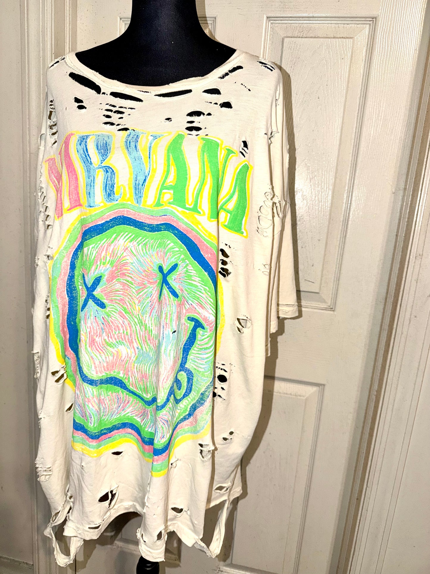 Nirvana Oversized Distressed Tee