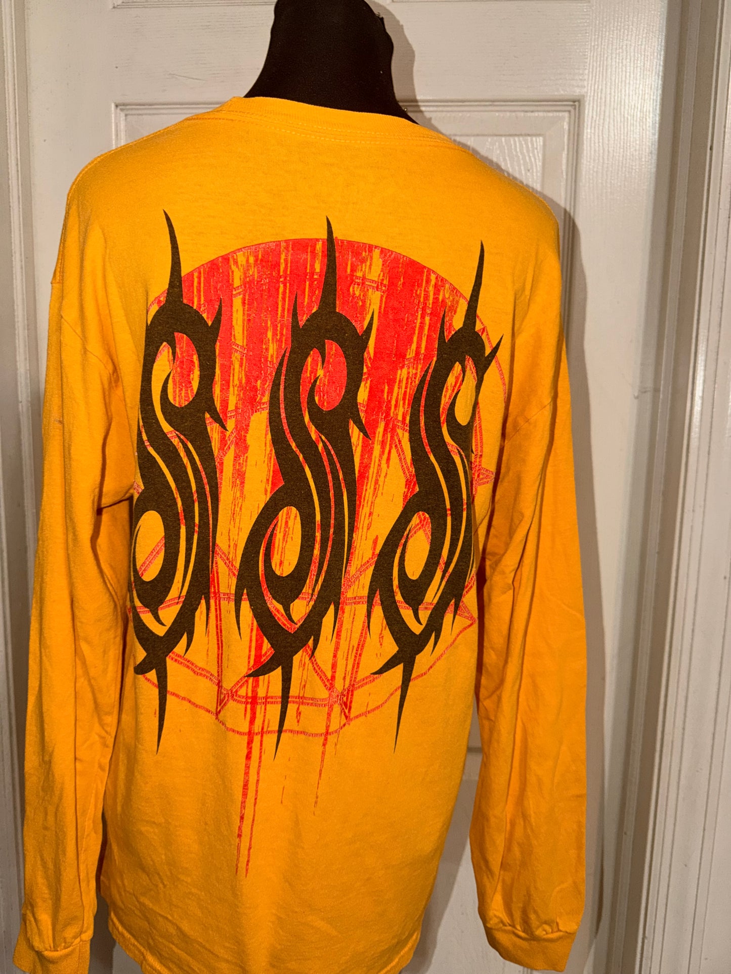 Slipknot Double Sided Vintage Oversized Distressed Long Sleeve Tee