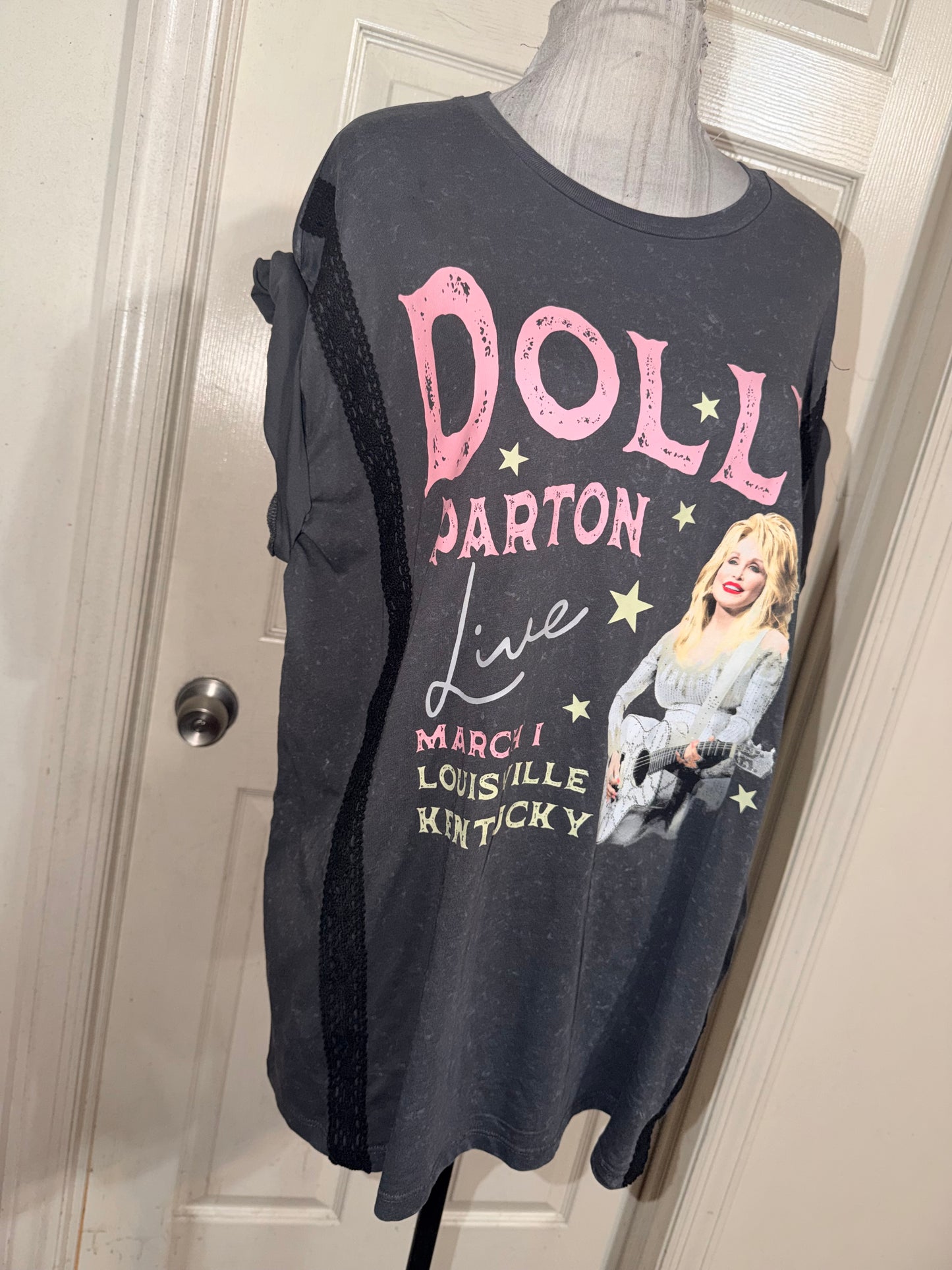 Dolly Parton Double Sided Oversized Distressed Tee