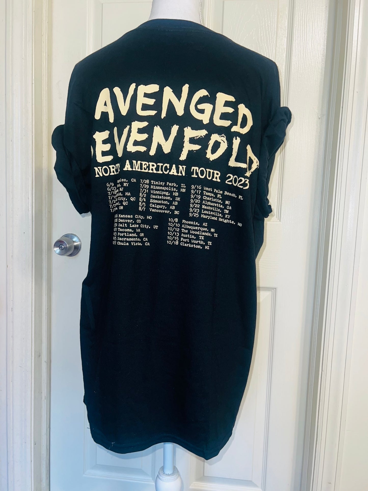 Avenged Sevenfold Double Sided Oversized Distressed Tee