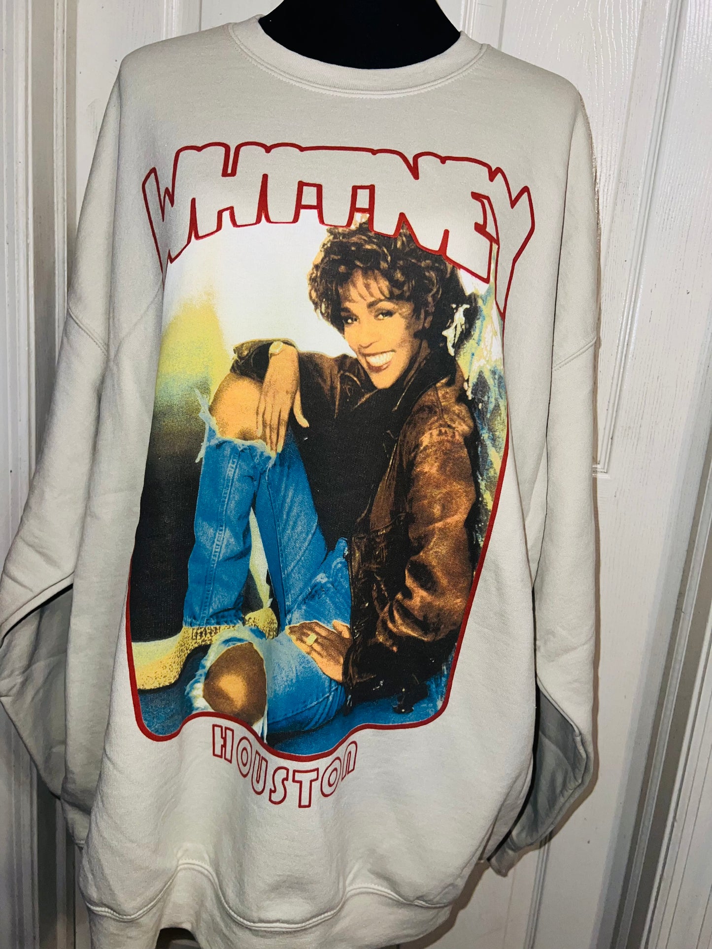 Whitney Houston Oversized Distressed Sweatshirt