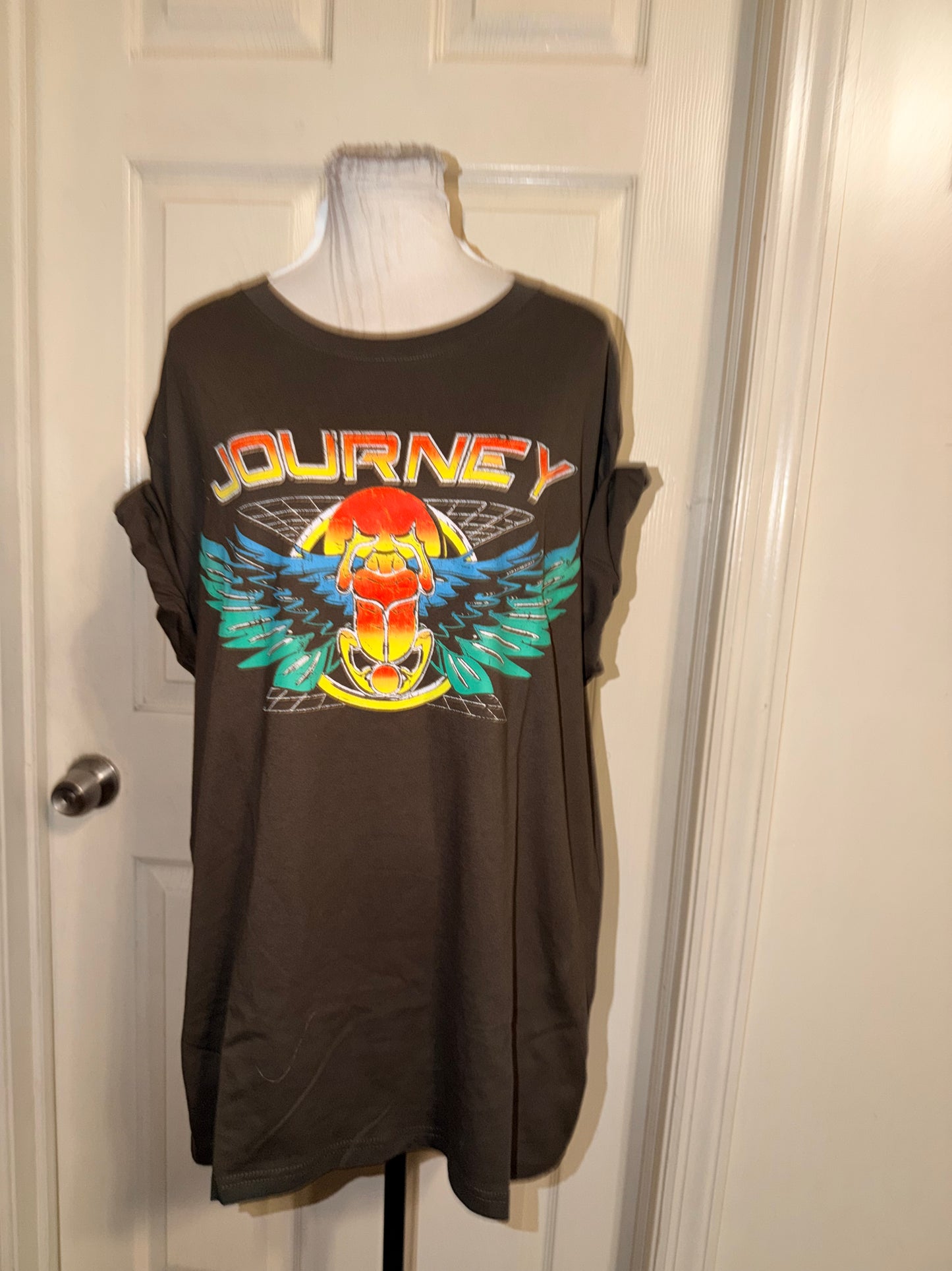 Journey Double Sided Oversized Distressed Tee