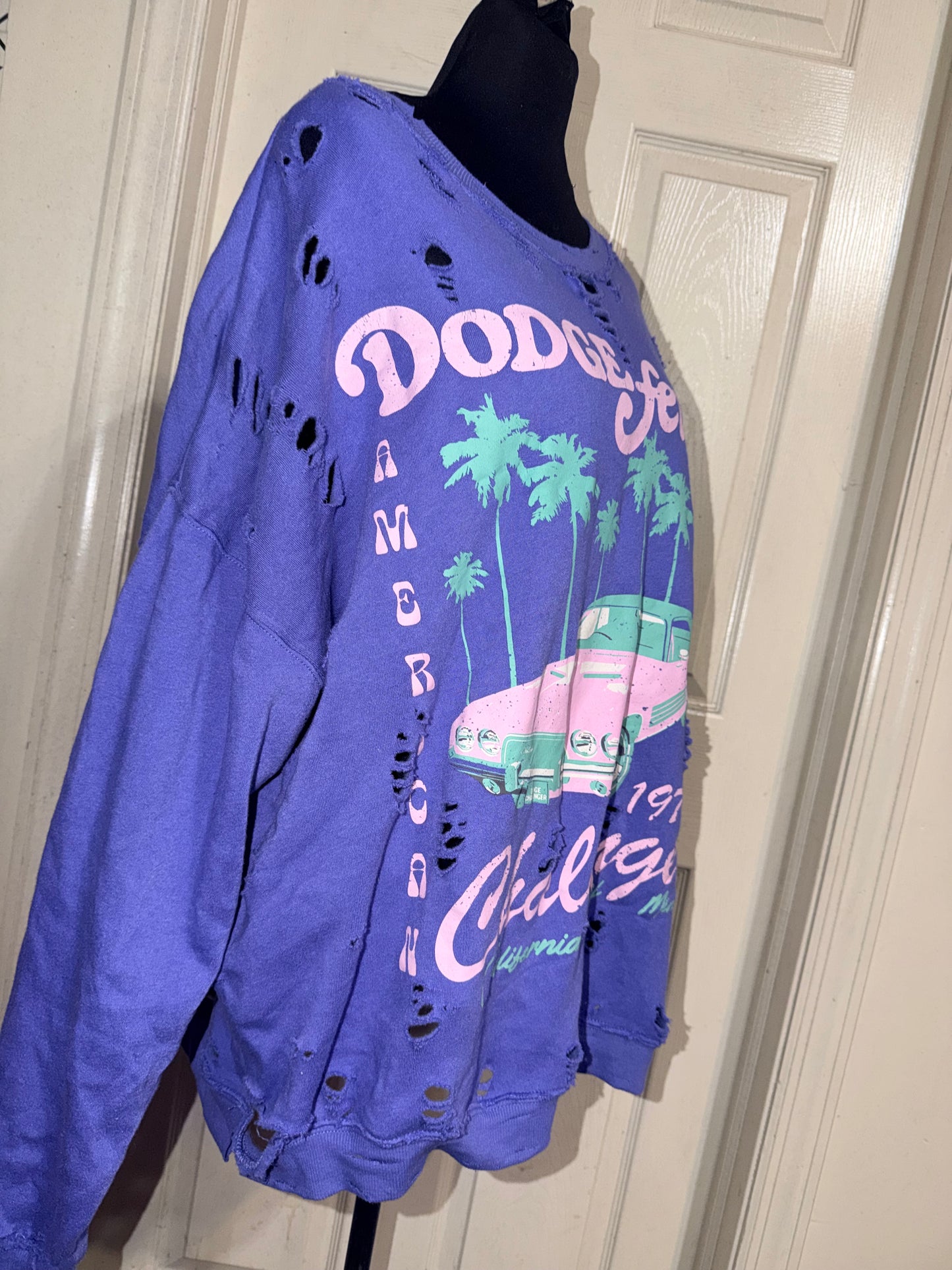 Dodge Challenger Oversize Distressed Sweatshirt