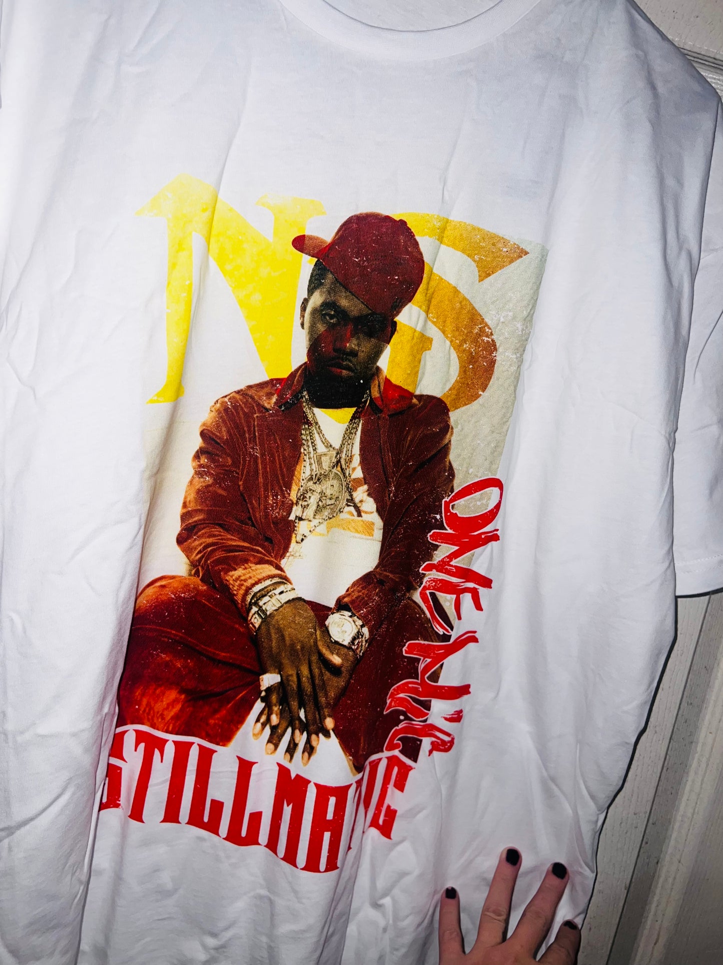 Nas Oversized Distressed Tee