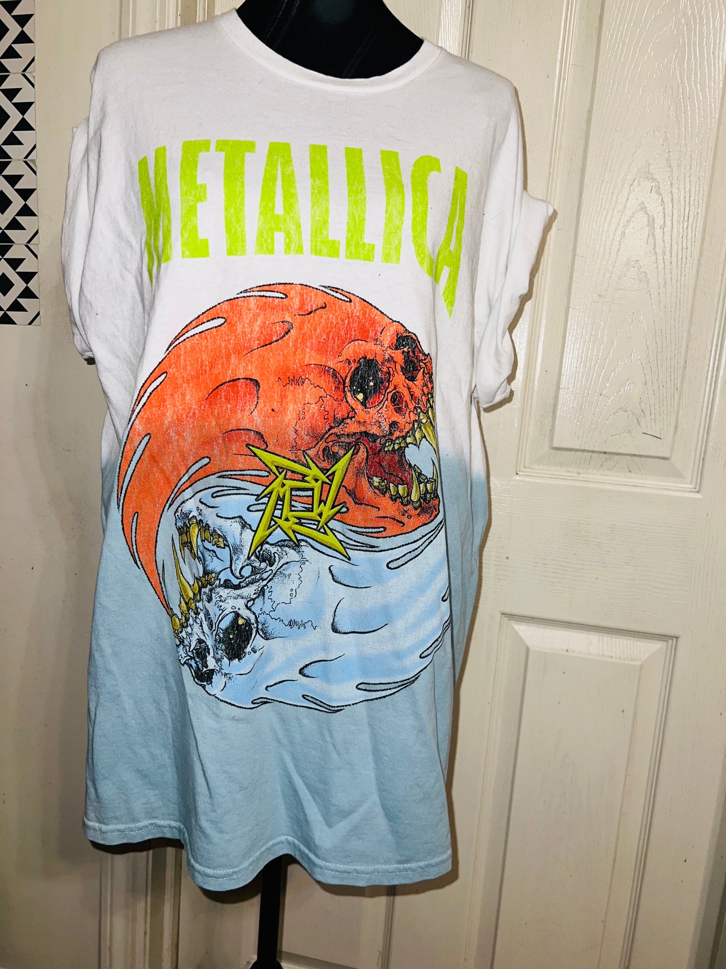 Metallica Tie Die Oversized Distressed Tee