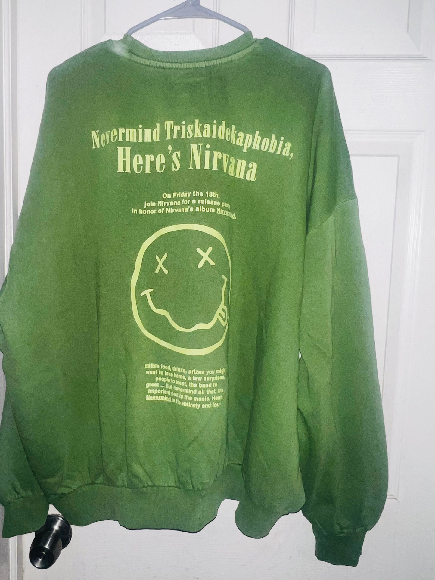 Nirvana Nevermind Oversized Distresed Sweatshirt