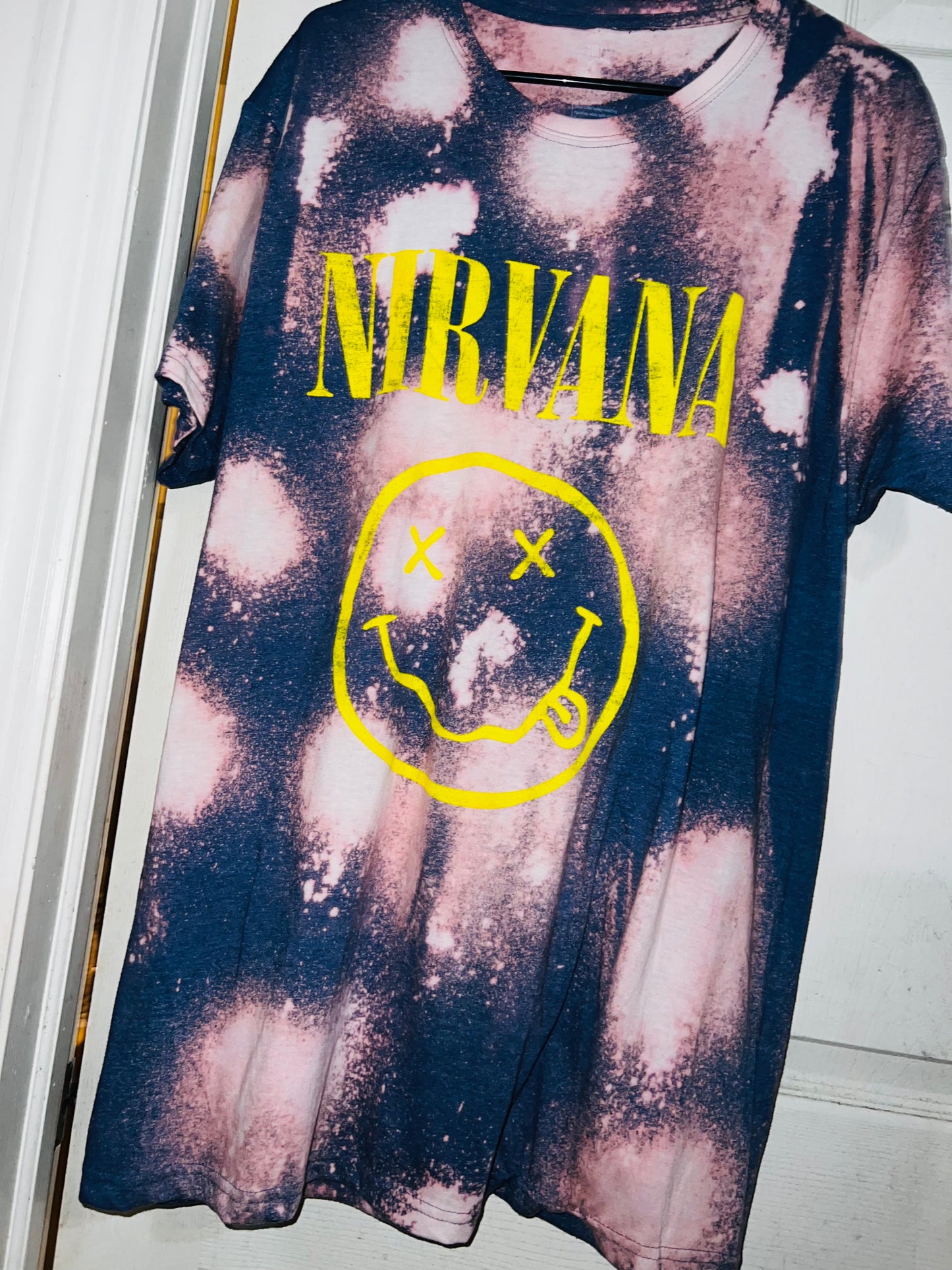 Nirvana Oversized Distressed Bleach Tee