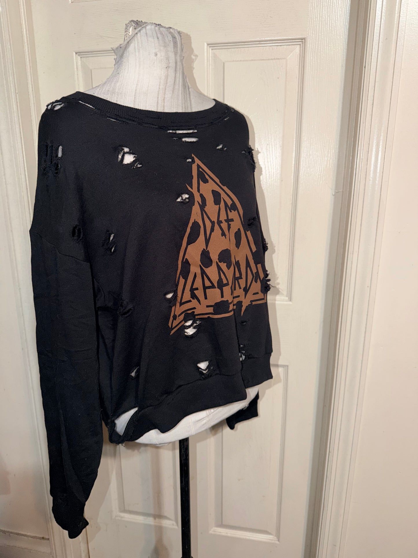 Def Leppard Oversized Distressed Sweatshirt