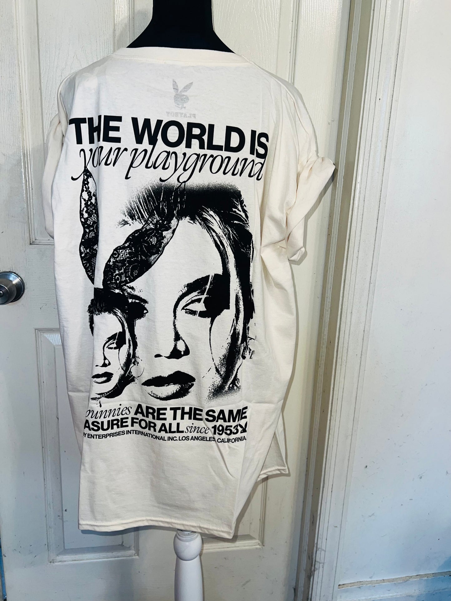 Playboy Double Sided Oversized Distressed Tee