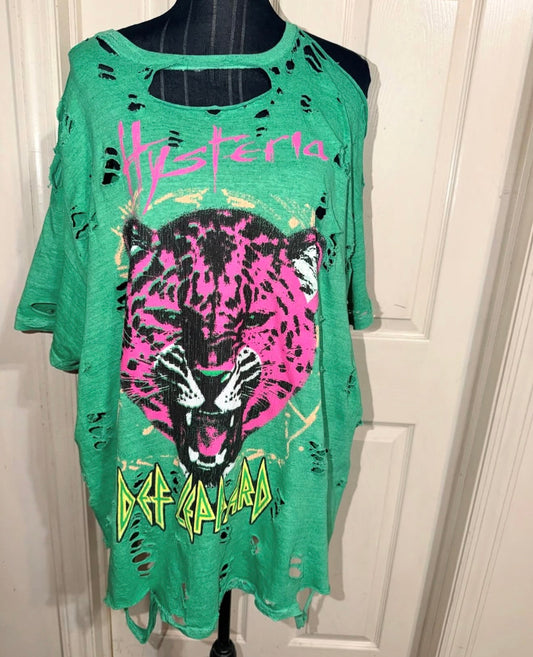 Def Leppard Oversized Distressed Tee