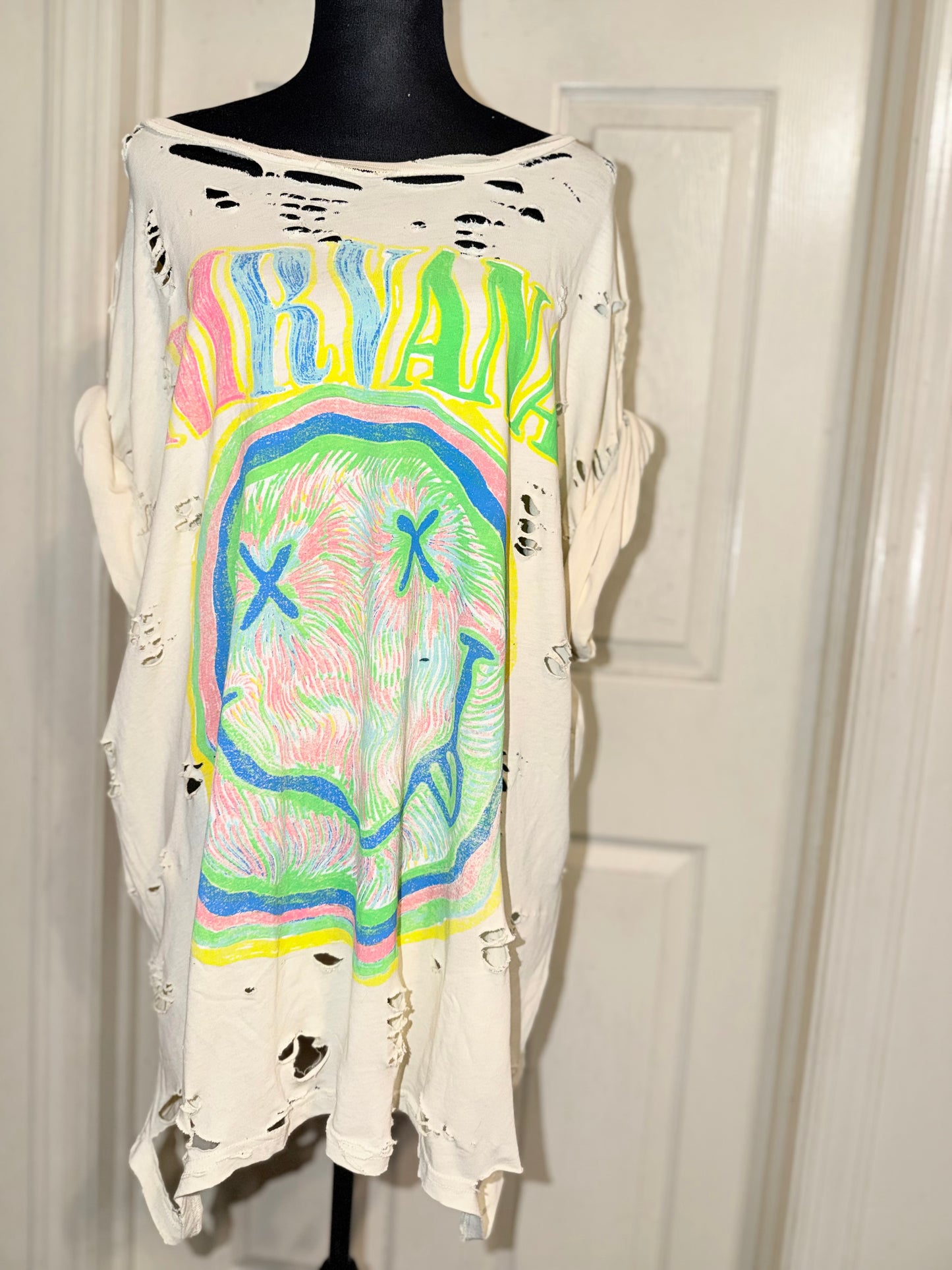 Nirvana Oversized Distressed Tee