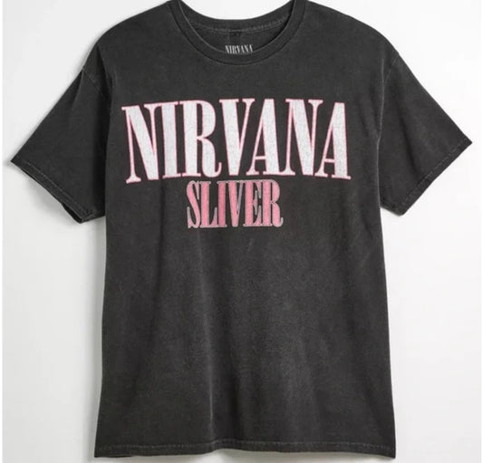 Nirvana Double Sided Oversized Distressed Tee