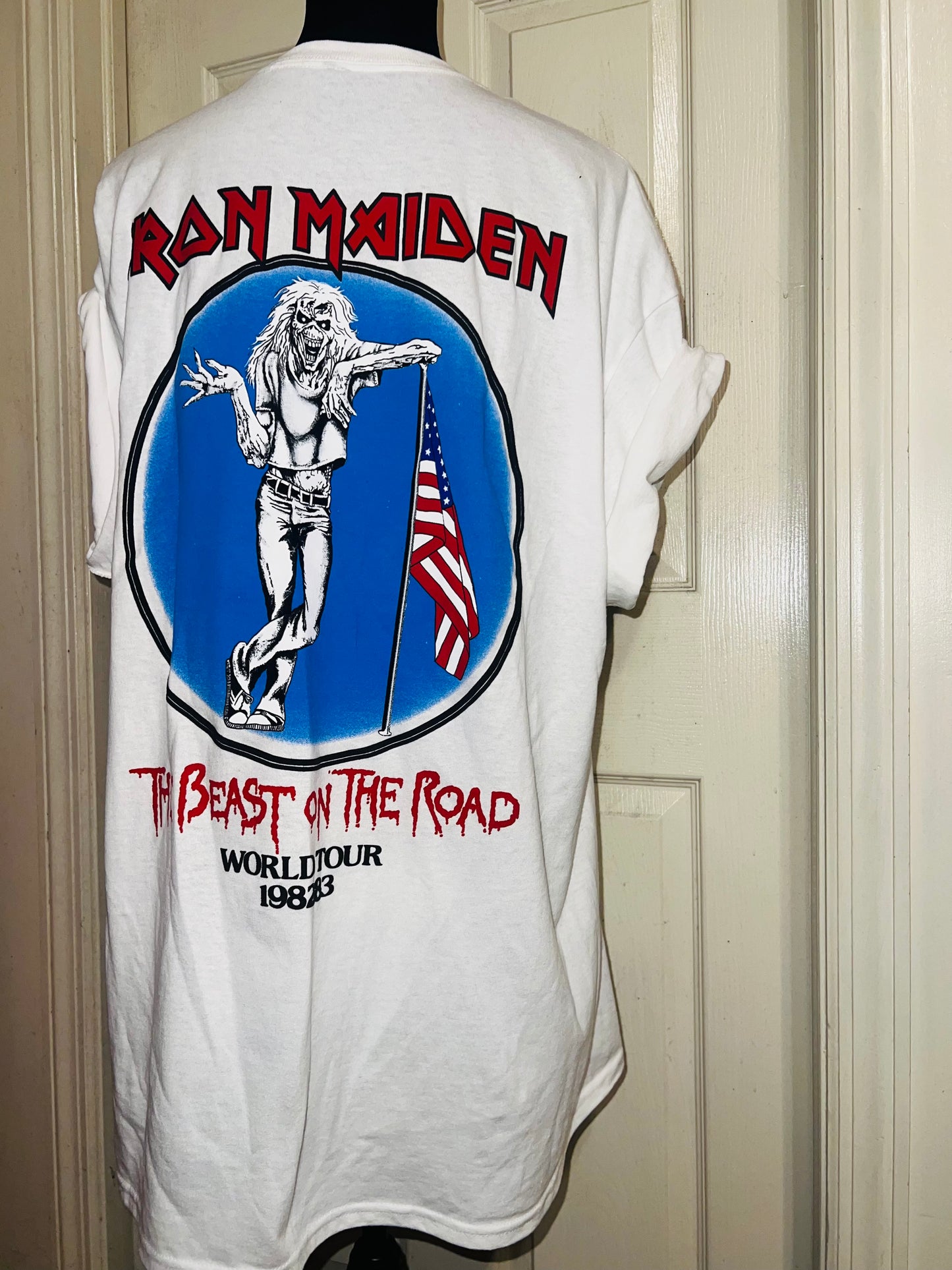 Iron Maiden Double Sided Oversized Distressed Tee