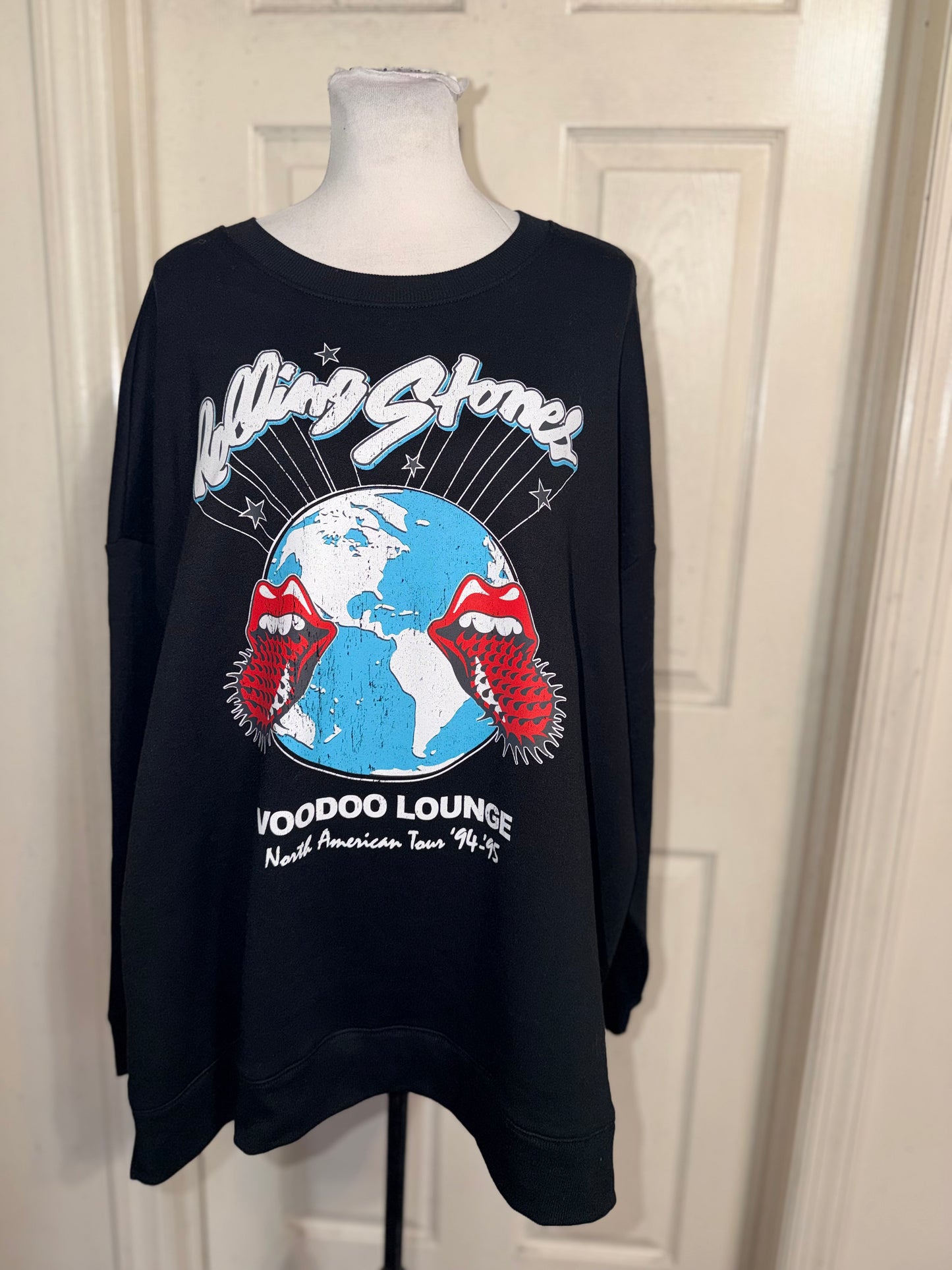 The Rolling Stones Double Sided Oversized Distressed Sweatshirt