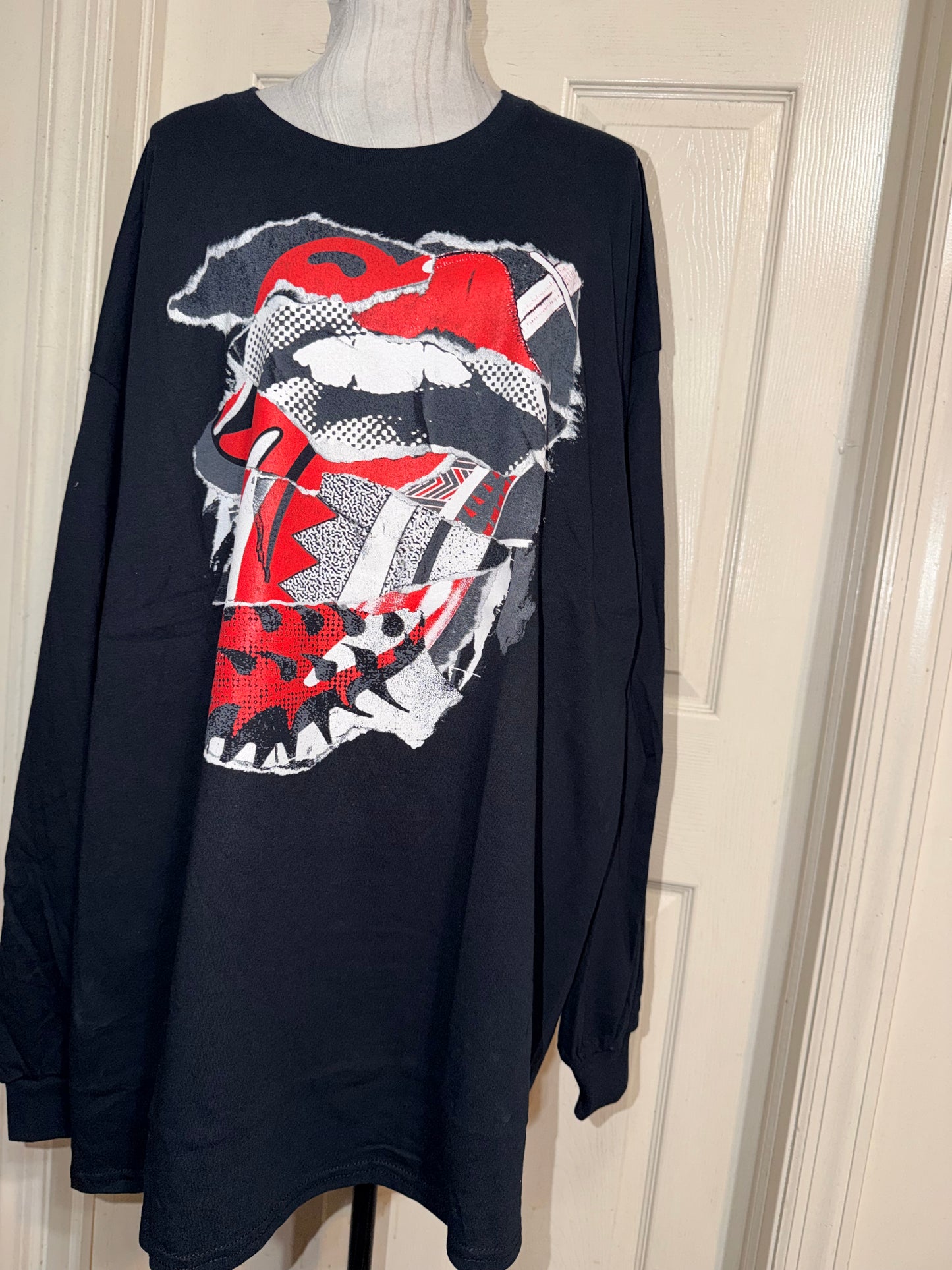 The Rolling Stones Oversized Distressed Long Sleeve Tee