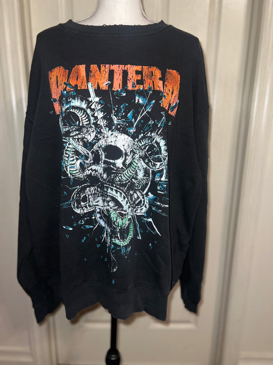 Pantera Oversized Distressed Sweatshirt