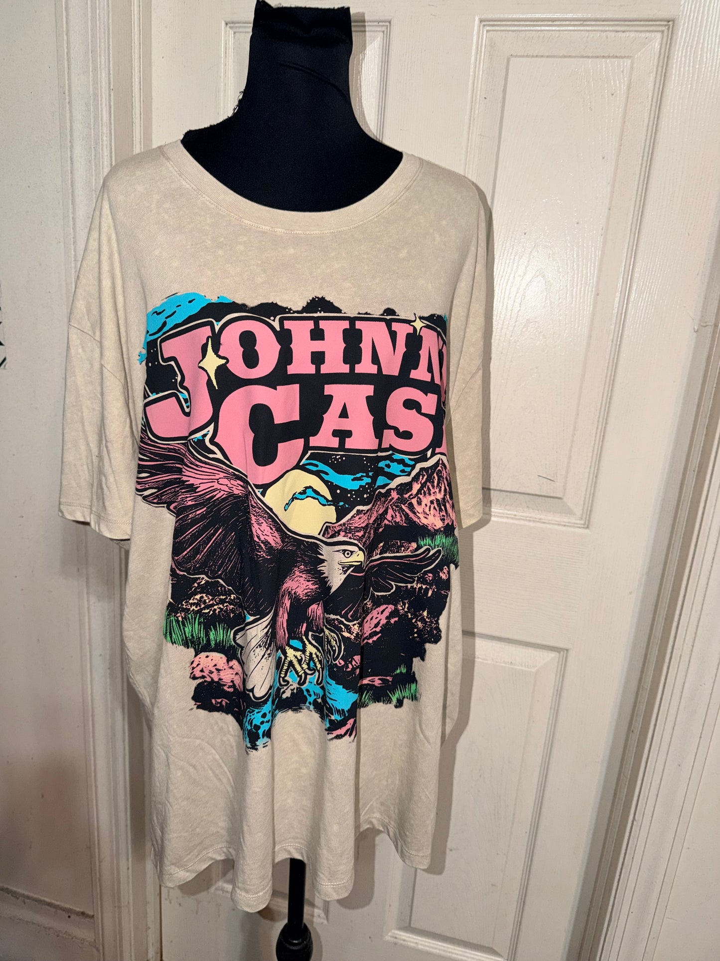 Johnny Cash Double Sided Oversized Distressed Tee