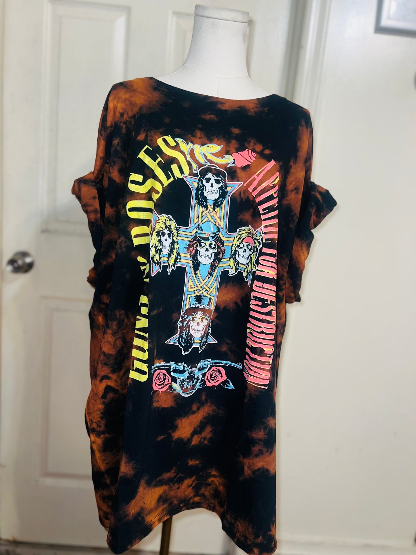 Guns N’ Roses Bleached Oversized Distressed Tee/Dress