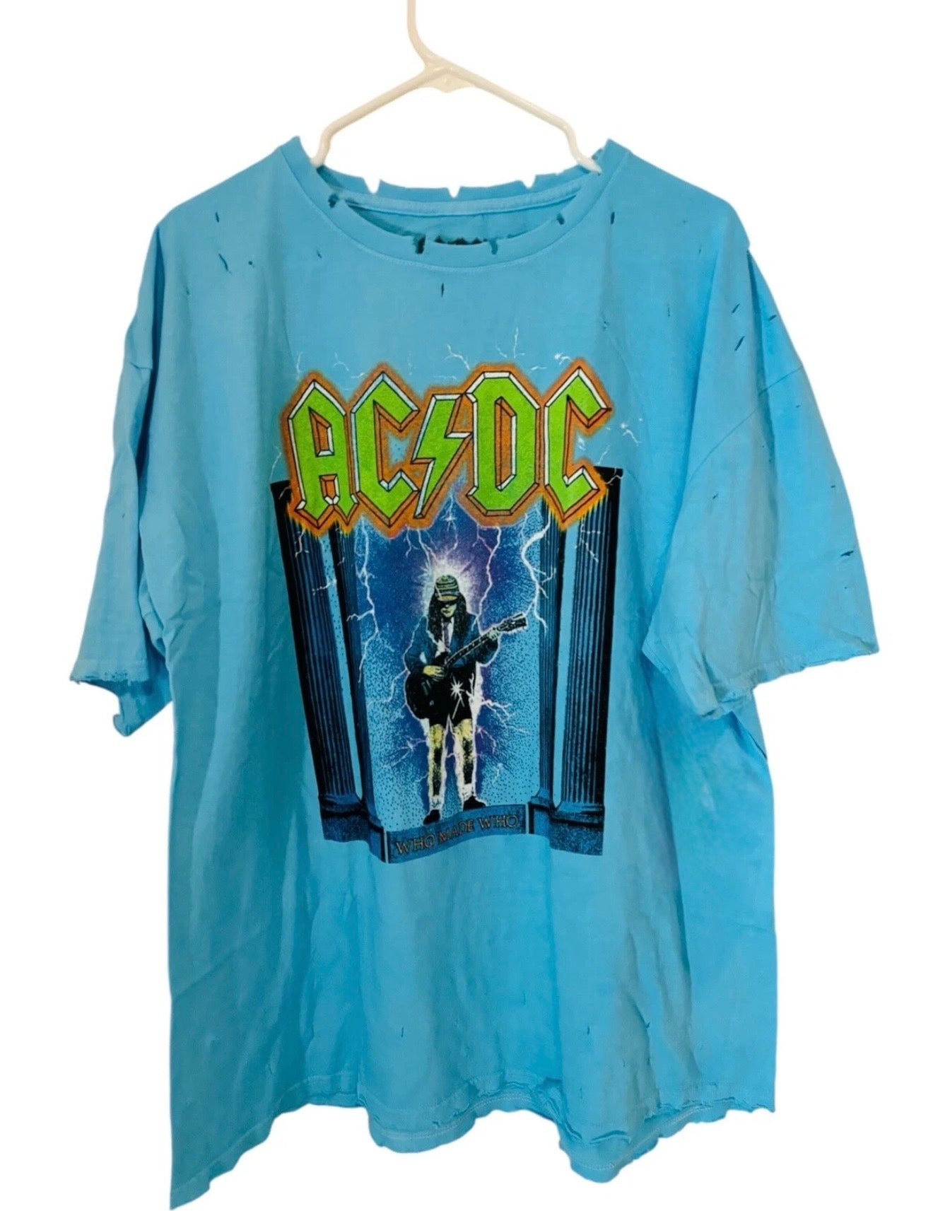 AC/DC Oversized Distressed Tee