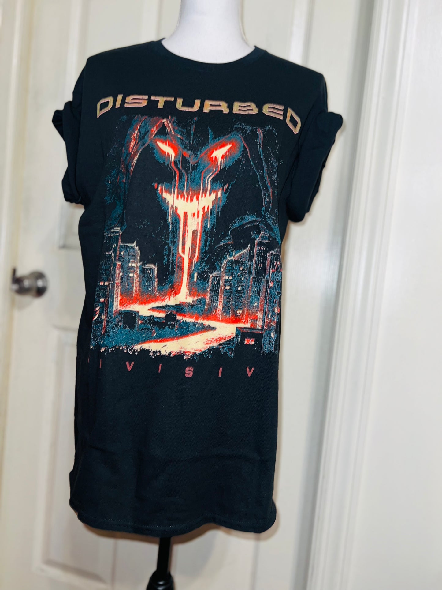 Disturbed Double Sided Oversized Distressed T-Shirt