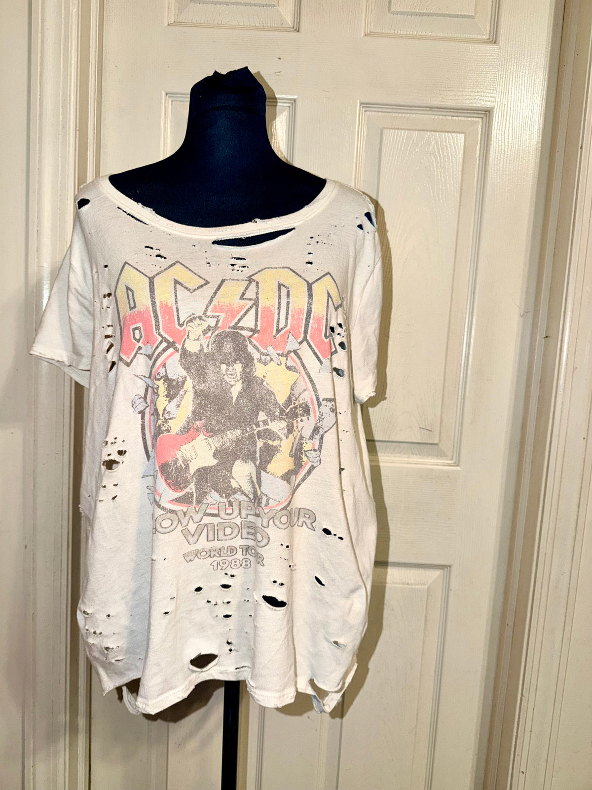 AC/DC Oversized Distressed Tee (as is)