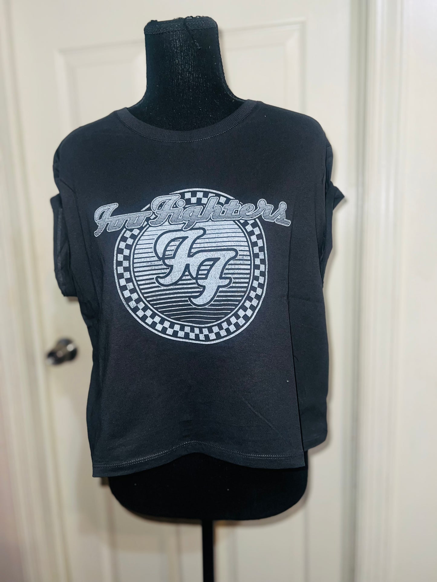 Foo Fighters Oversized Distressed Baby Tee