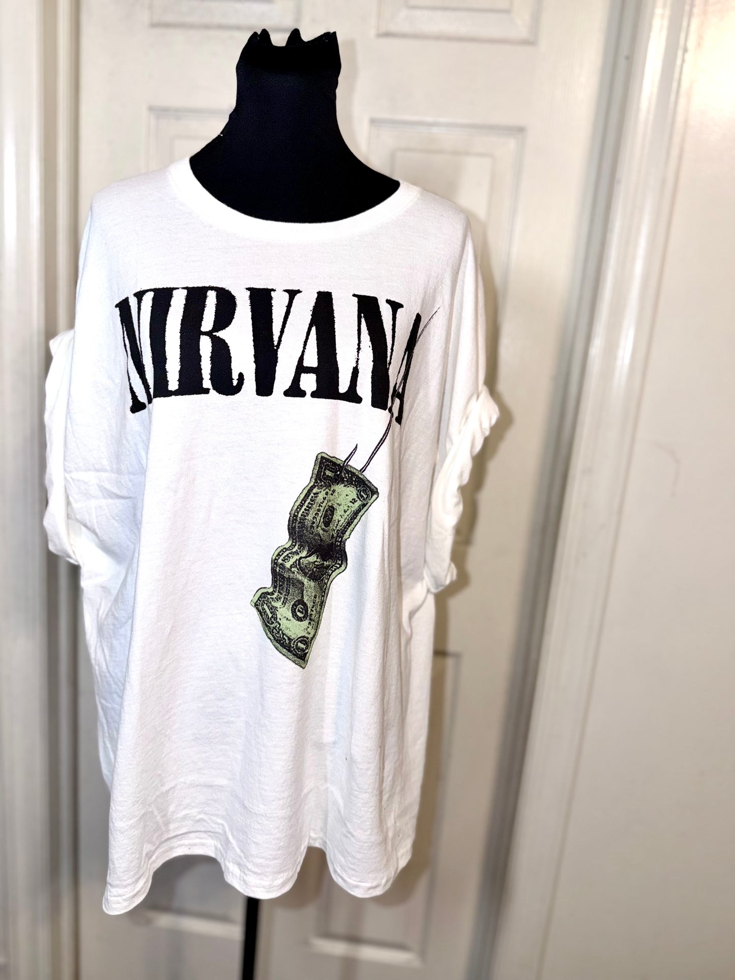 Nirvana Double Sided Oversized Distressed Tee