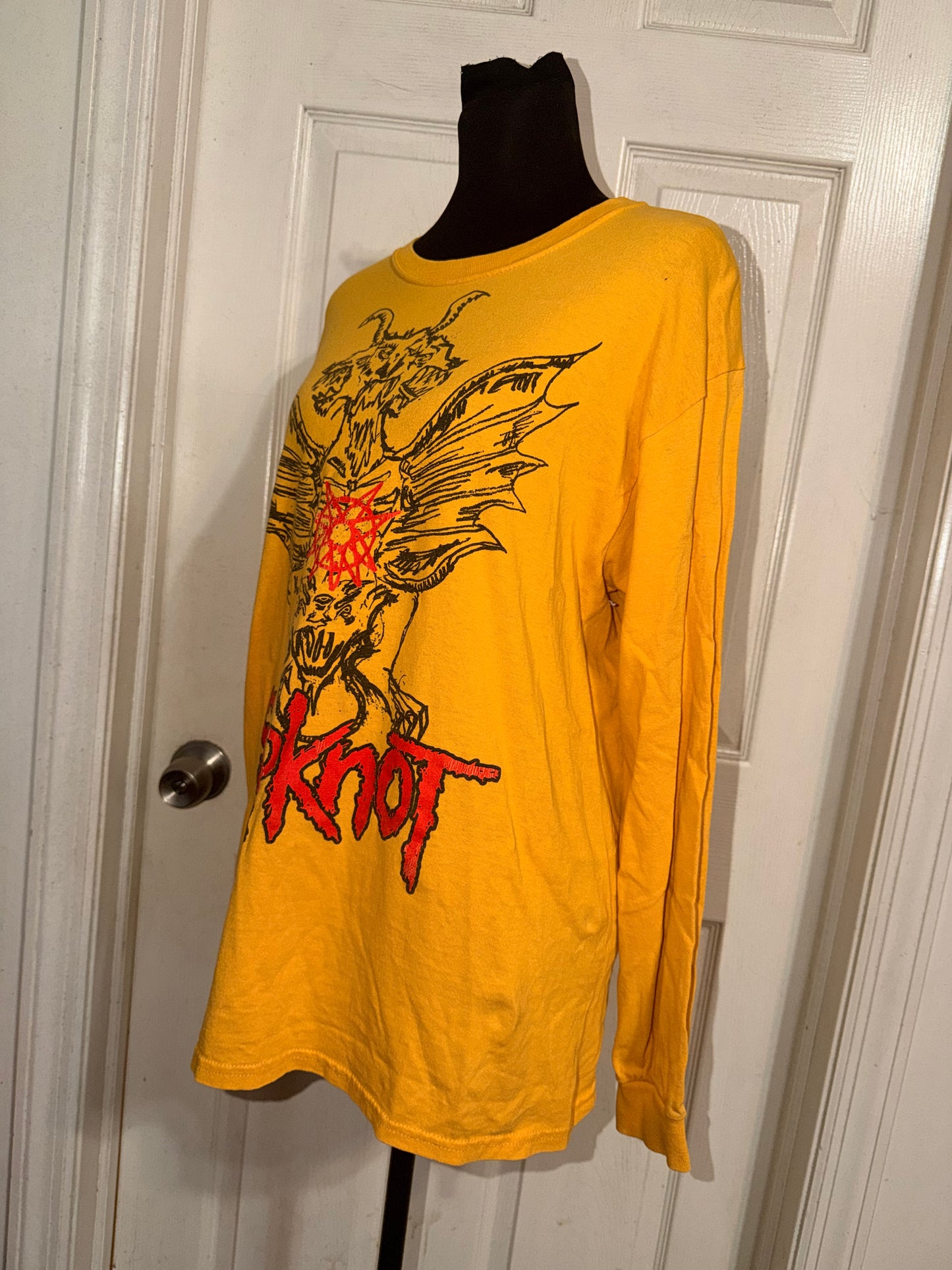 Slipknot Double Sided Vintage Oversized Distressed Long Sleeve Tee