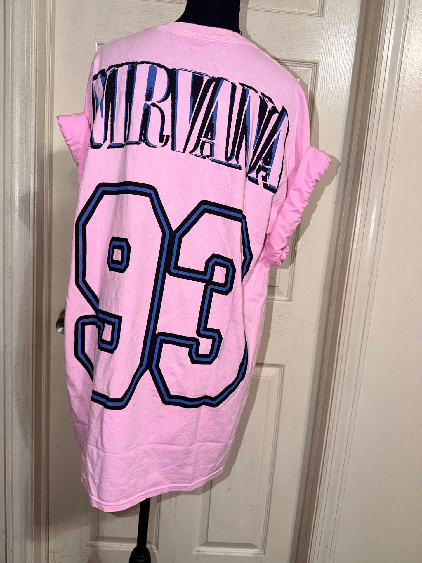 Nirvana Double Sided Oversized Distressed Tee