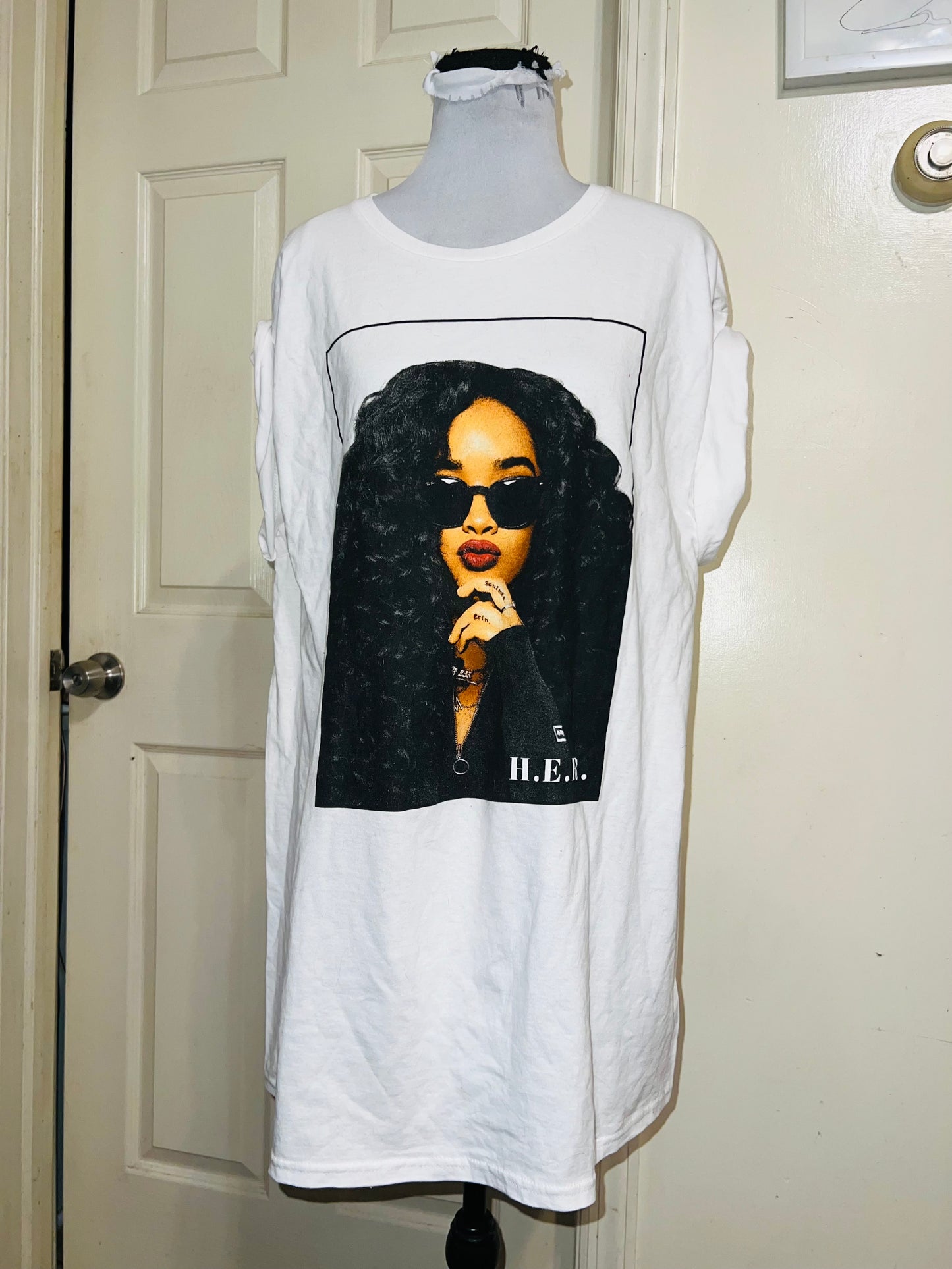 H.E.R. Oversized Distressed Tee