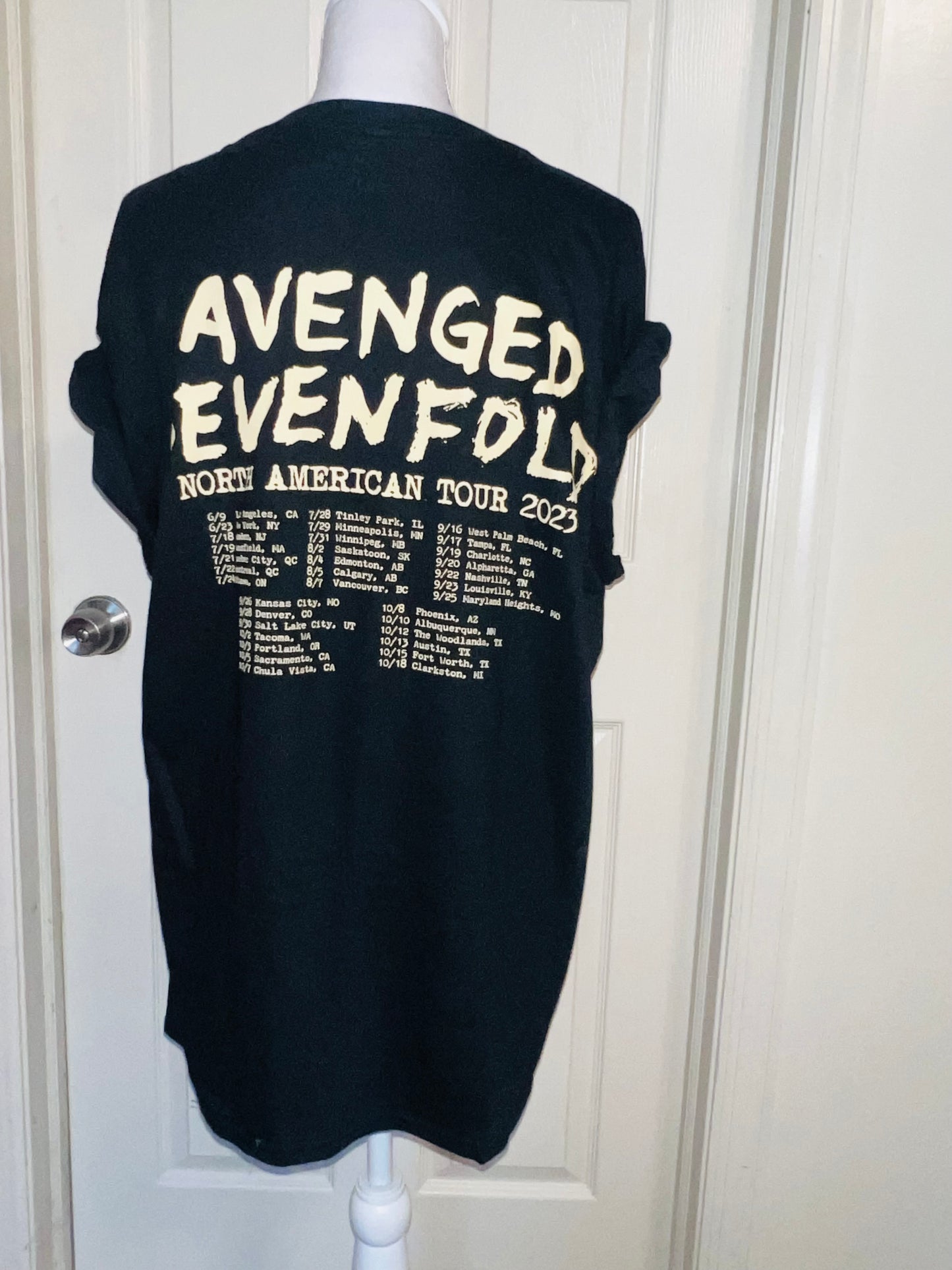 Avenged Sevenfold Double Sided Oversized Distressed Tee