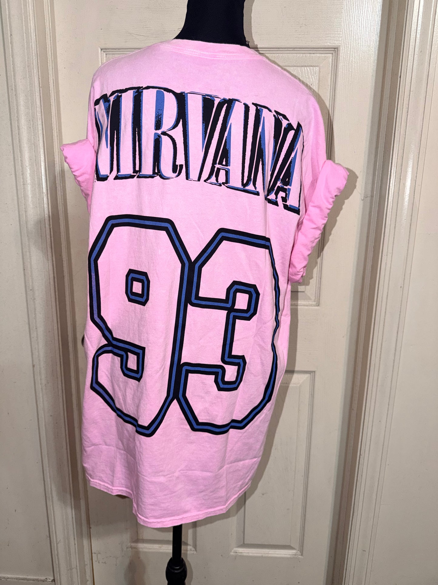 Nirvana Double Sided Oversized Distressed Tee